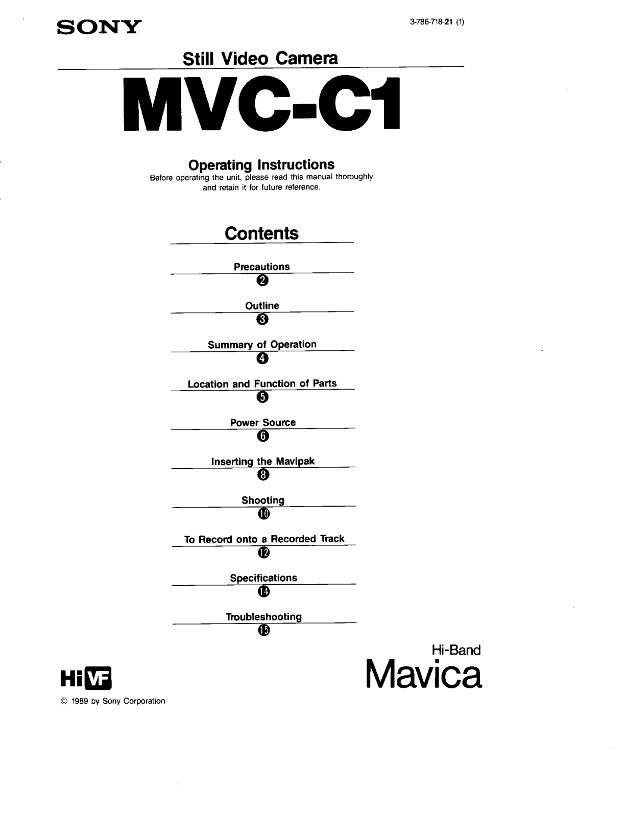 Sony MVC-C1 Instruction Manual