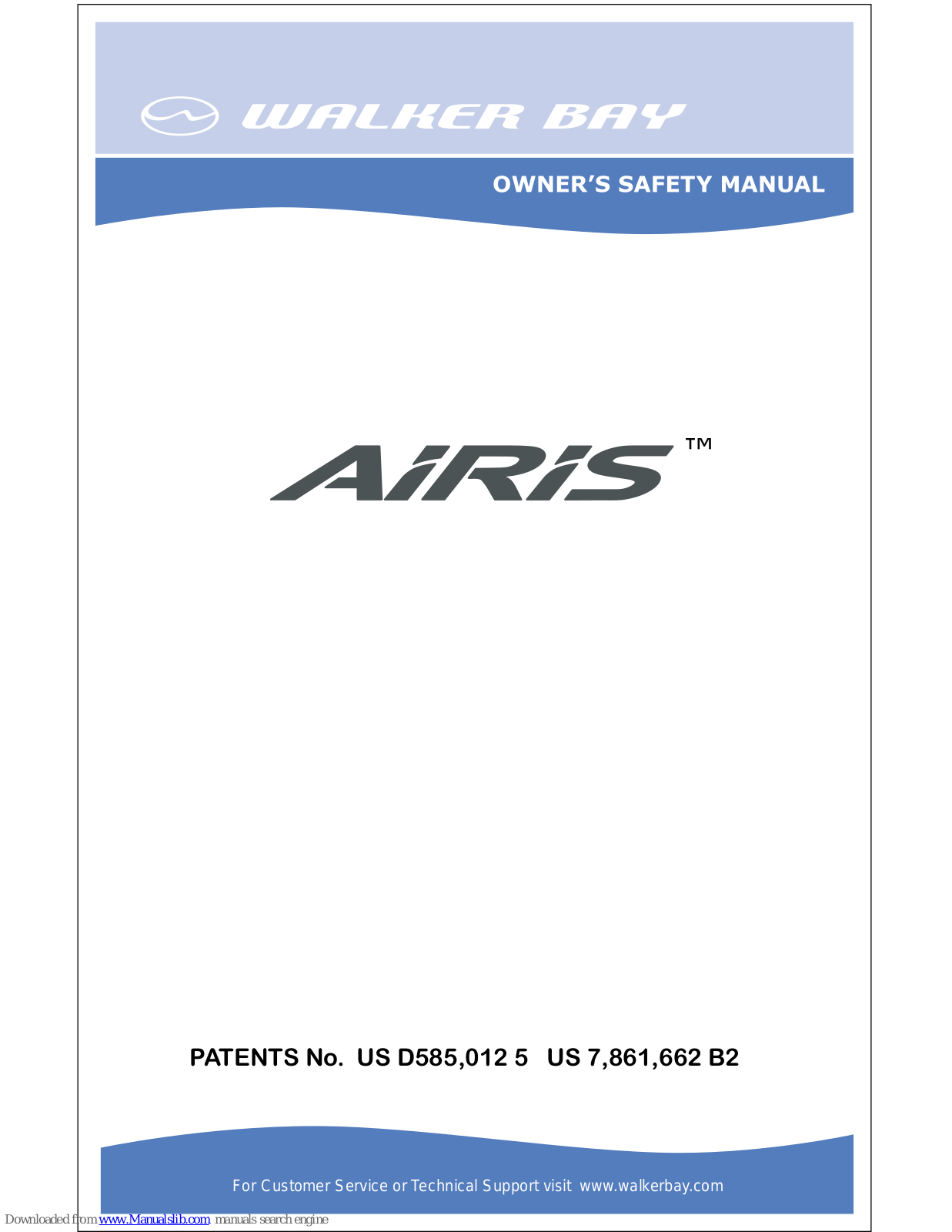 Walker Bay Airis Sport, Airis Play, Airis Tandem Owners & Safety Manual