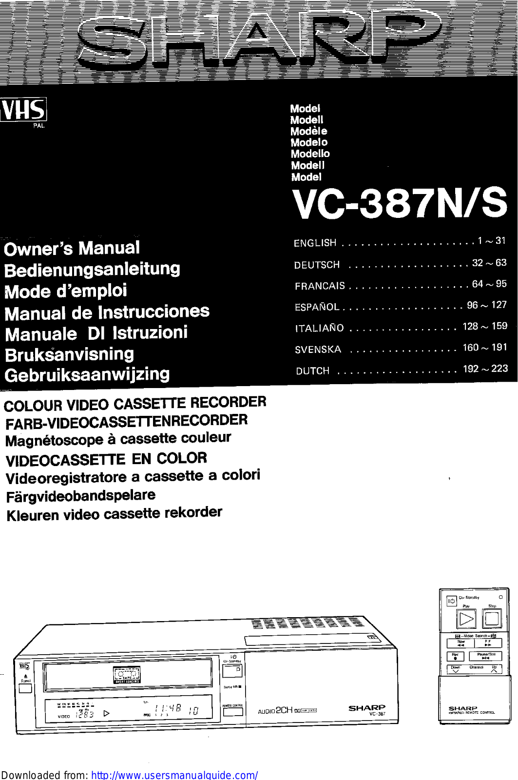 SHARP VC-387N/S User Manual