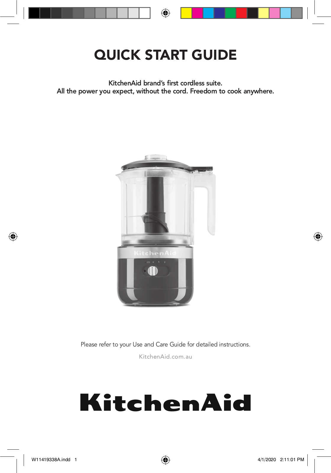 KitchenAid 5KFCB519AAC, 5KFCB519AER, 5KFCB519AOB Quick Reference Guide