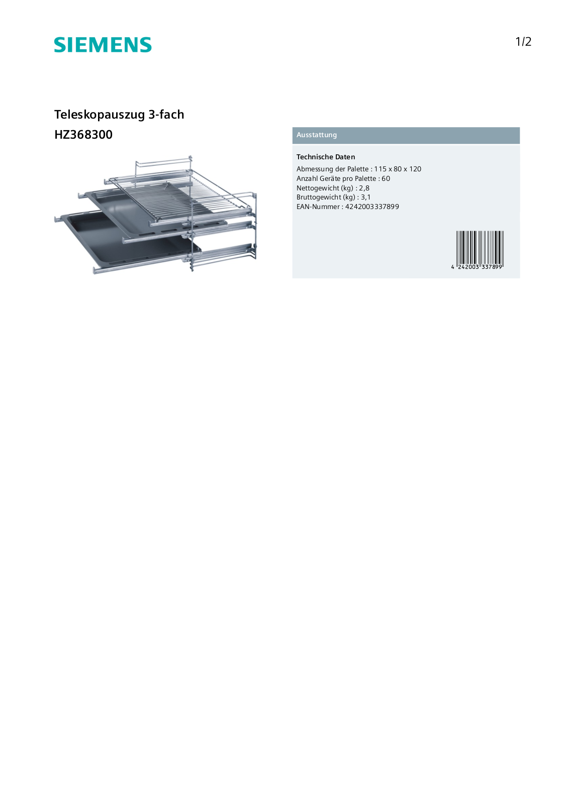 Siemens HZ368300 User Manual