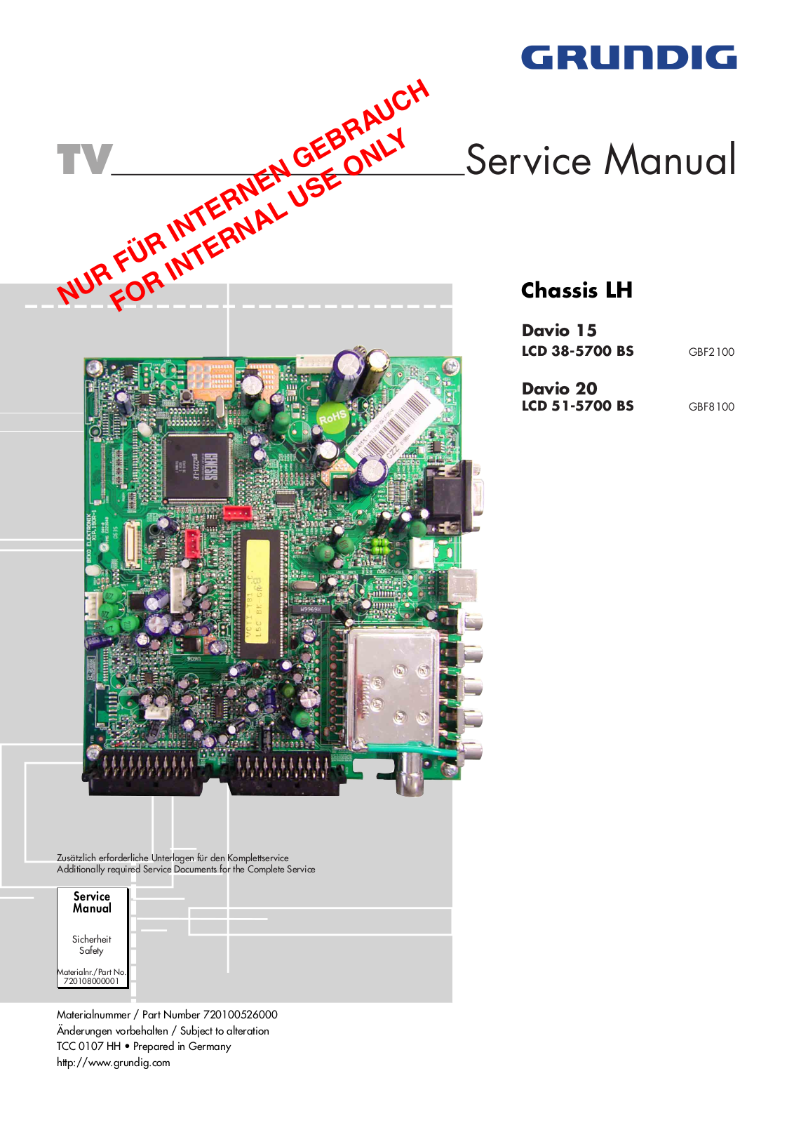 Grundig LCD38-5700, LCD51-57100 Schematic