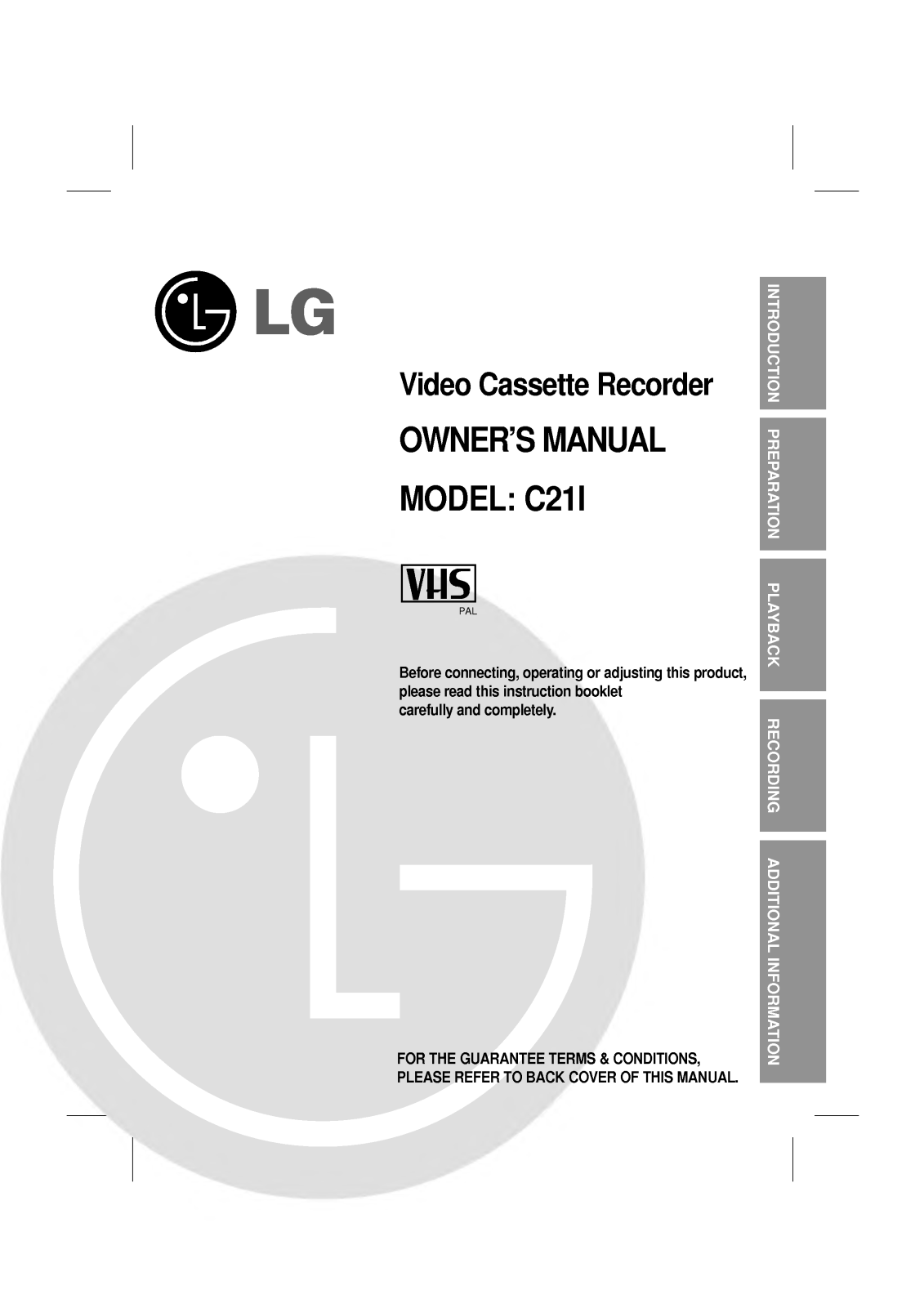 LG C21I User Manual