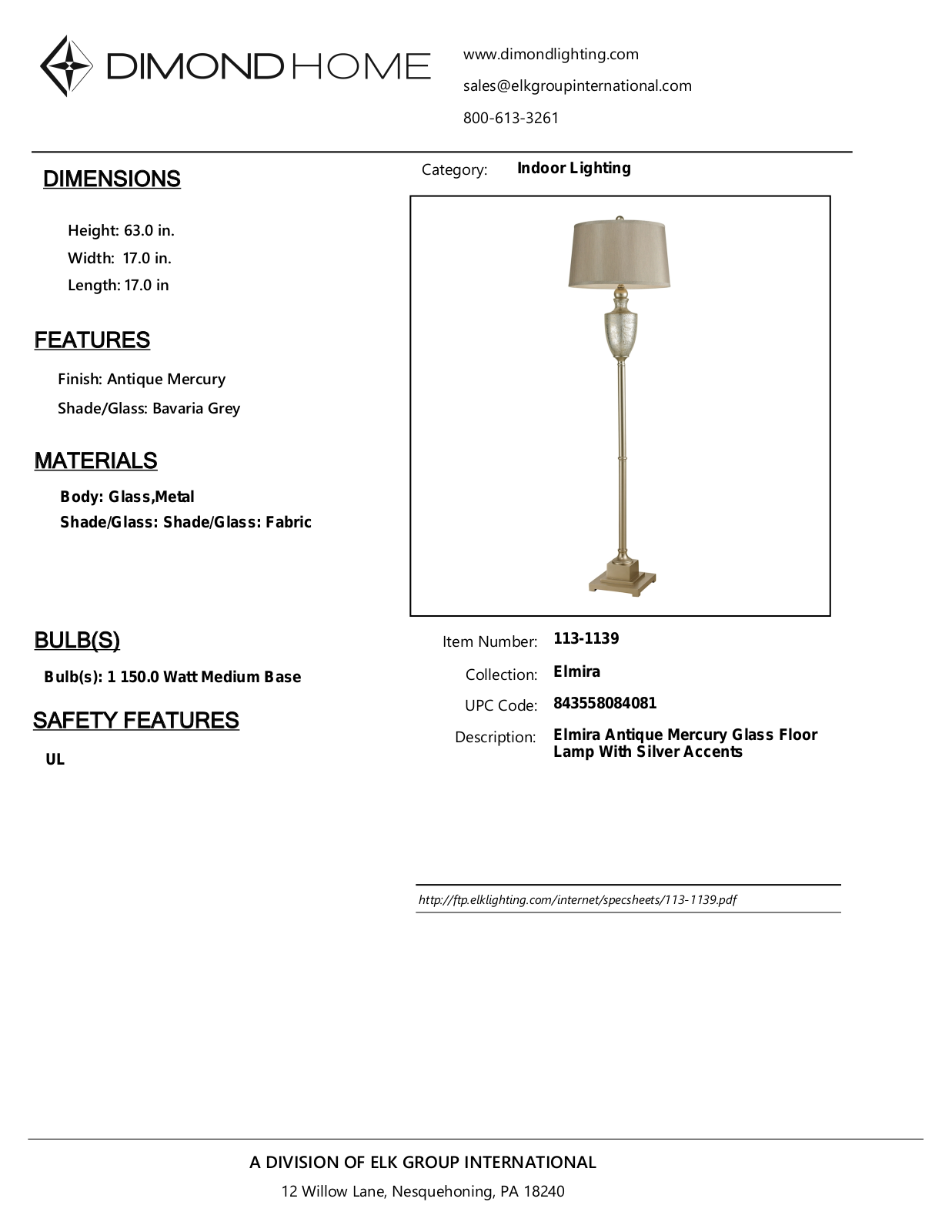 ELK Home 1131139 User Manual