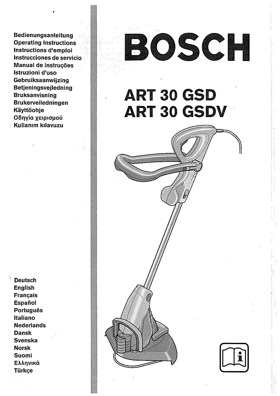 BOSCH ART 30 GSD, ART 30 GSDV User Manual