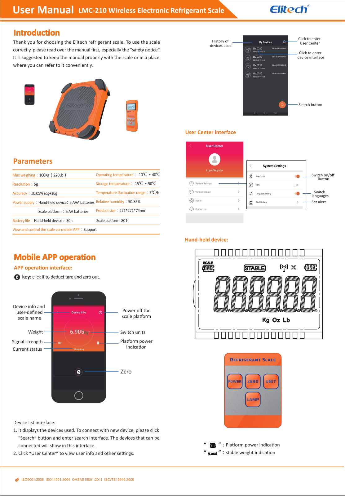 Elitech LMC-210 User Manual