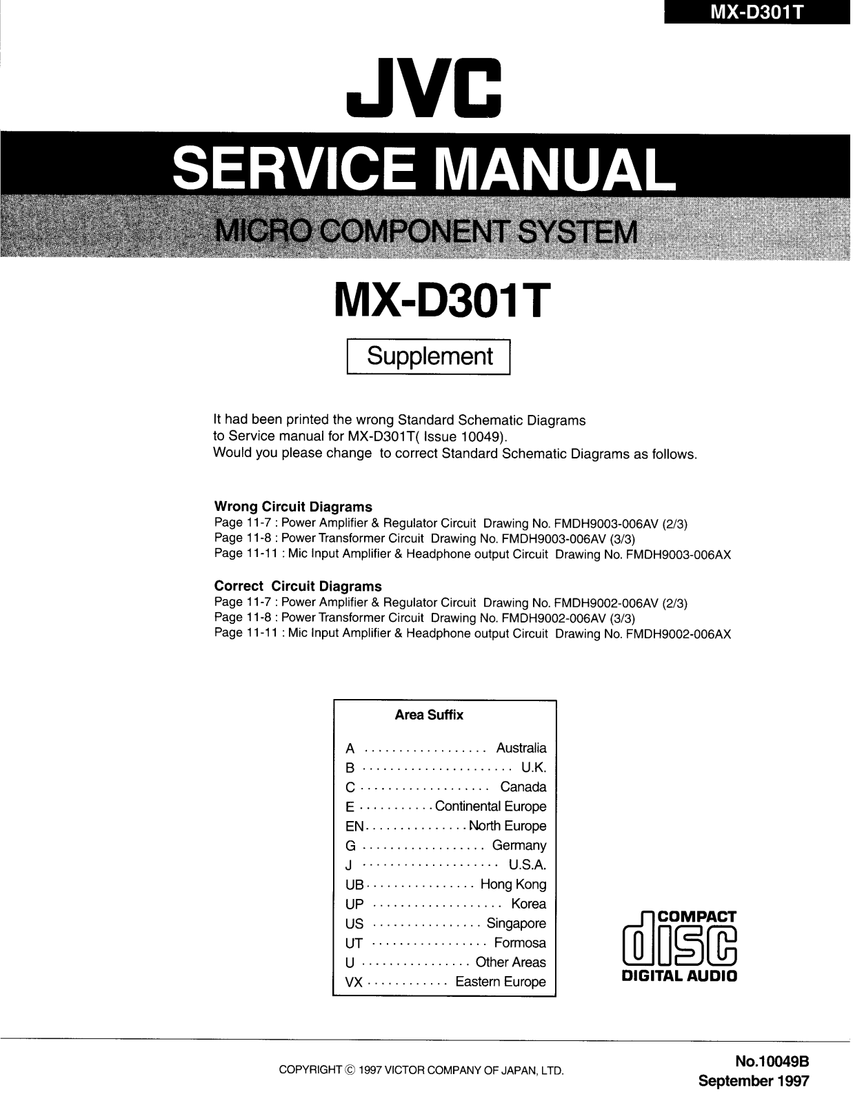 JVC MXD-301-T Service manual