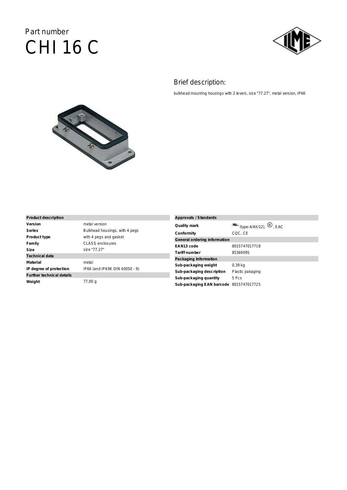 ILME CHI-16C Data Sheet