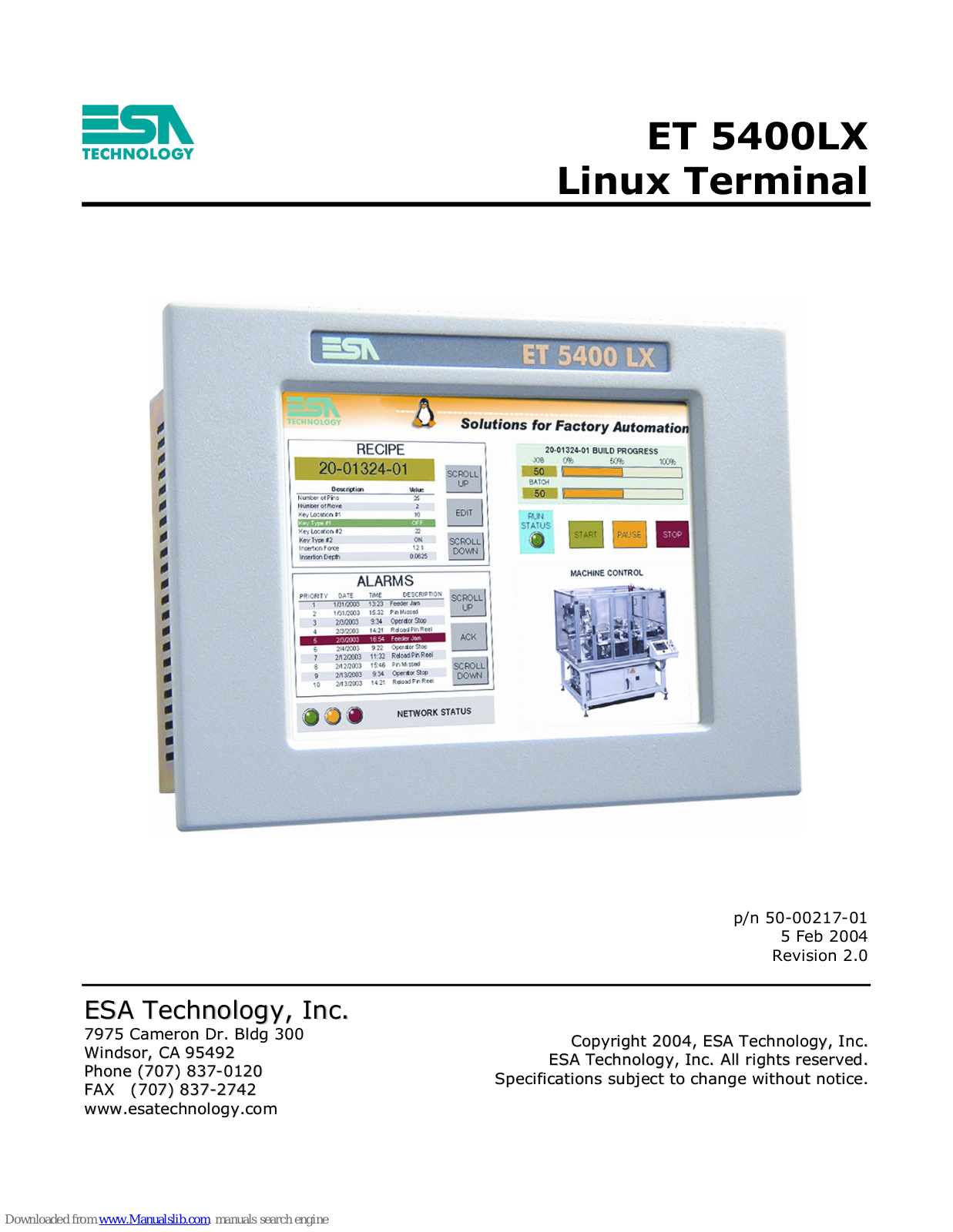 ESA Technology ET 5400LX User Manual - ManualMachine.com