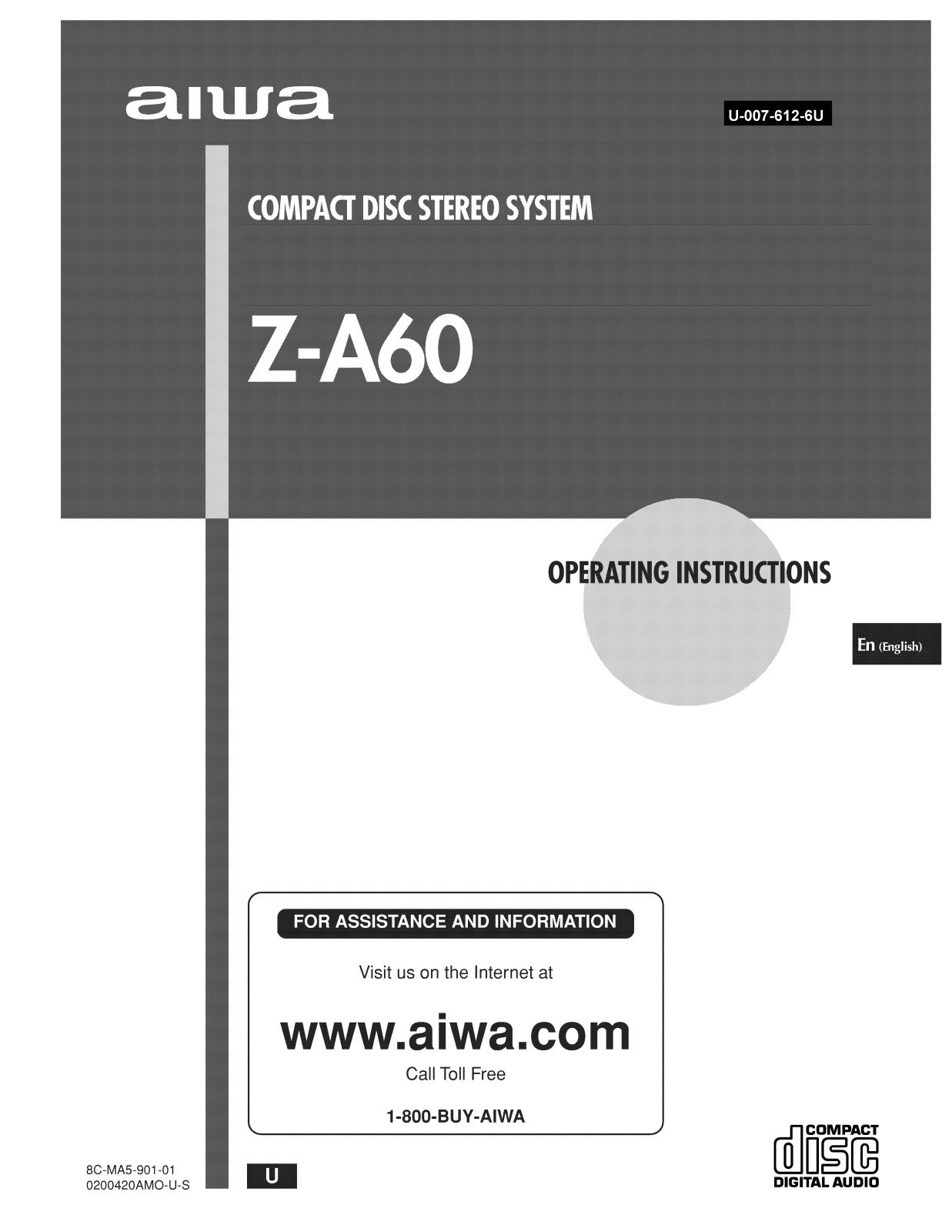 Sony ZA60 Operating Manual