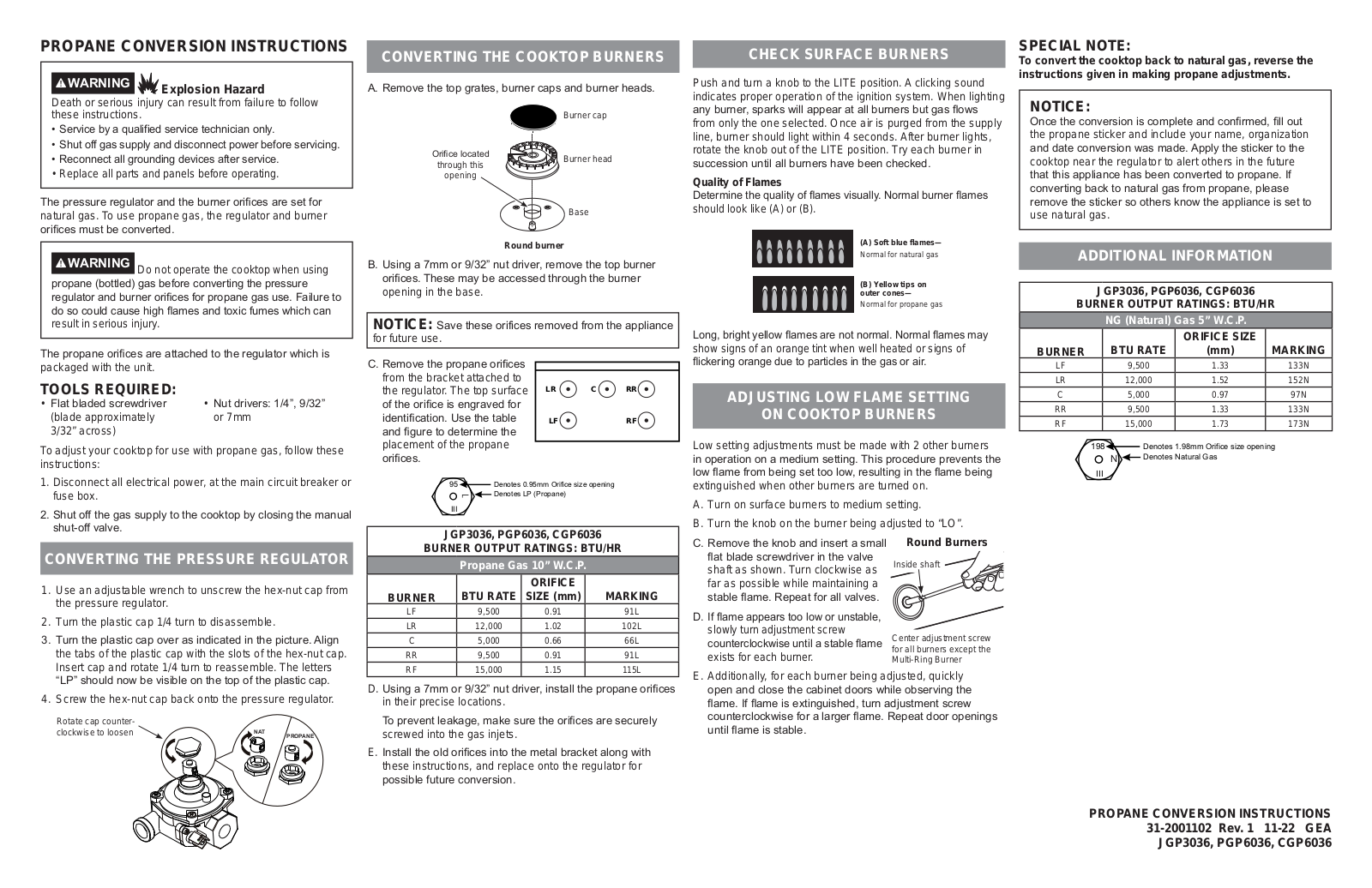 GE Profile PGP6036STSS LP Conversion Instructions - ManualMachine.com