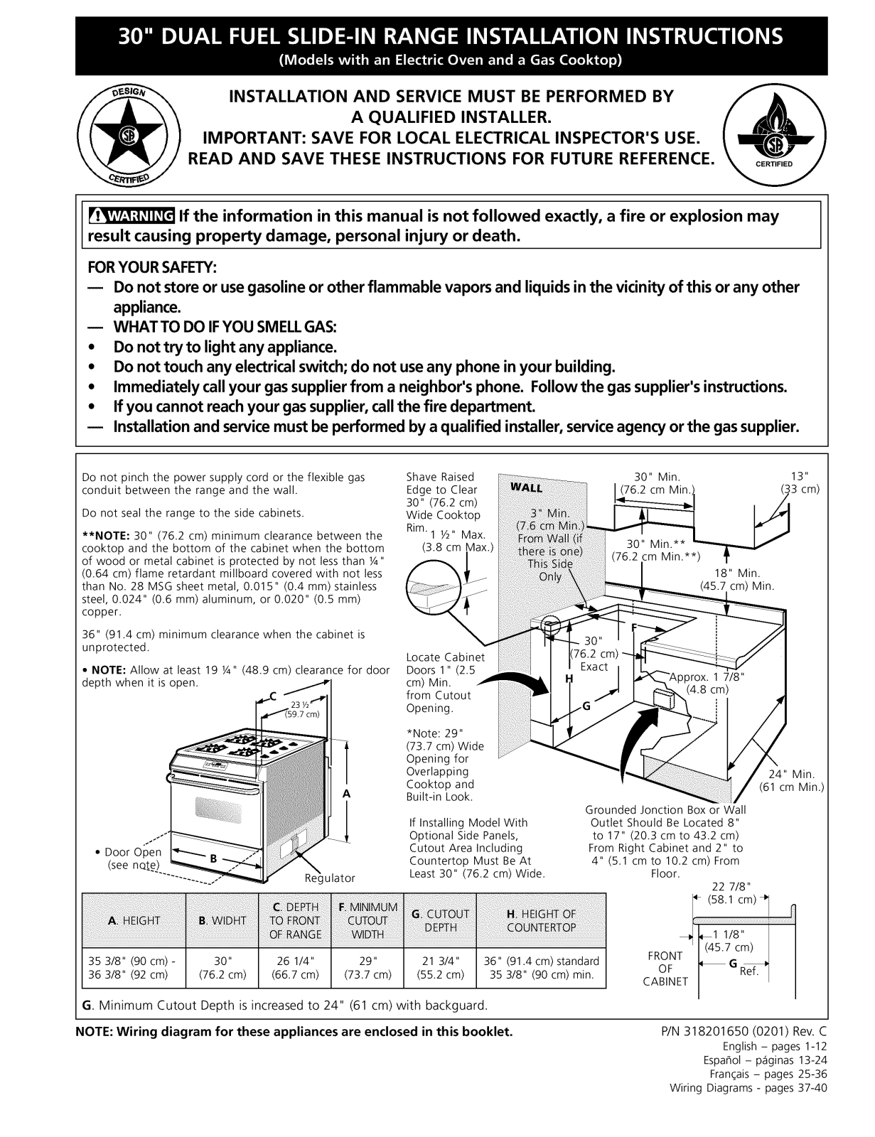 Frigidaire FCS367CHBC, FCS367CHBD, FCS367CHSC, FCS367CHSD, FCS388WHCA Installation Guide - ManualMachine.com