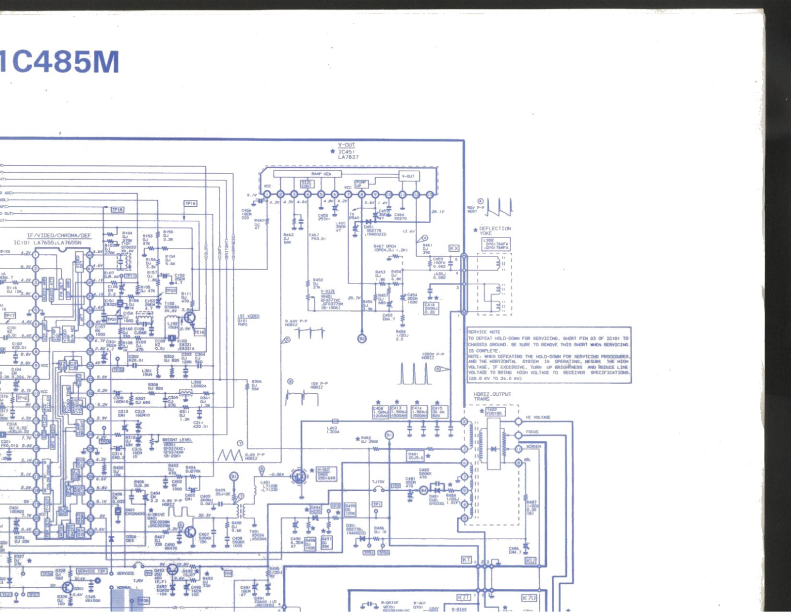 Sanyo 31C485M Schematic