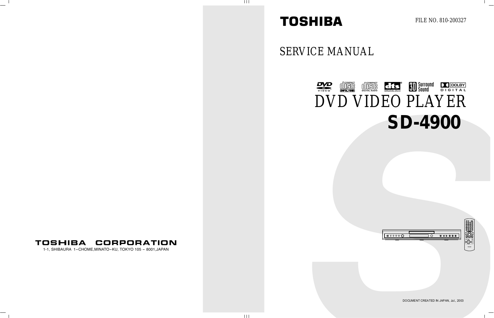 Toshiba SD-4900 User Manual