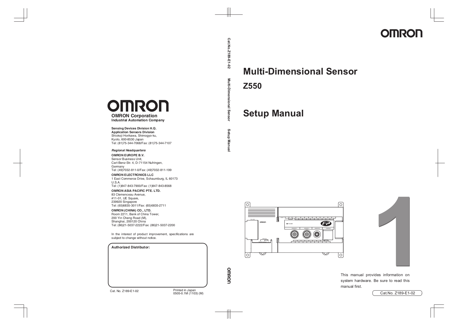 OMRON Z550 User Manual