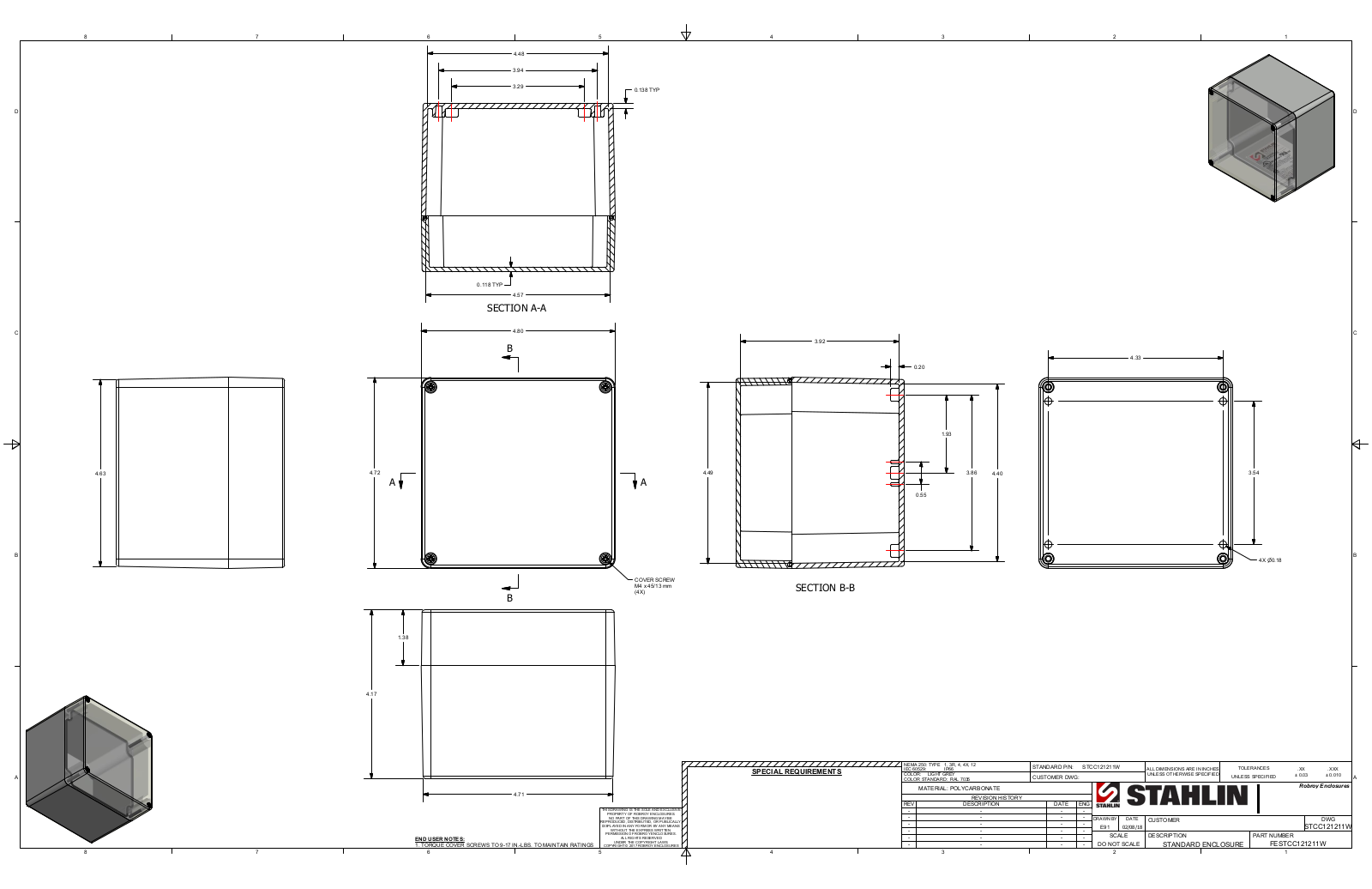 Stahlin STCC121211W Reference Drawing