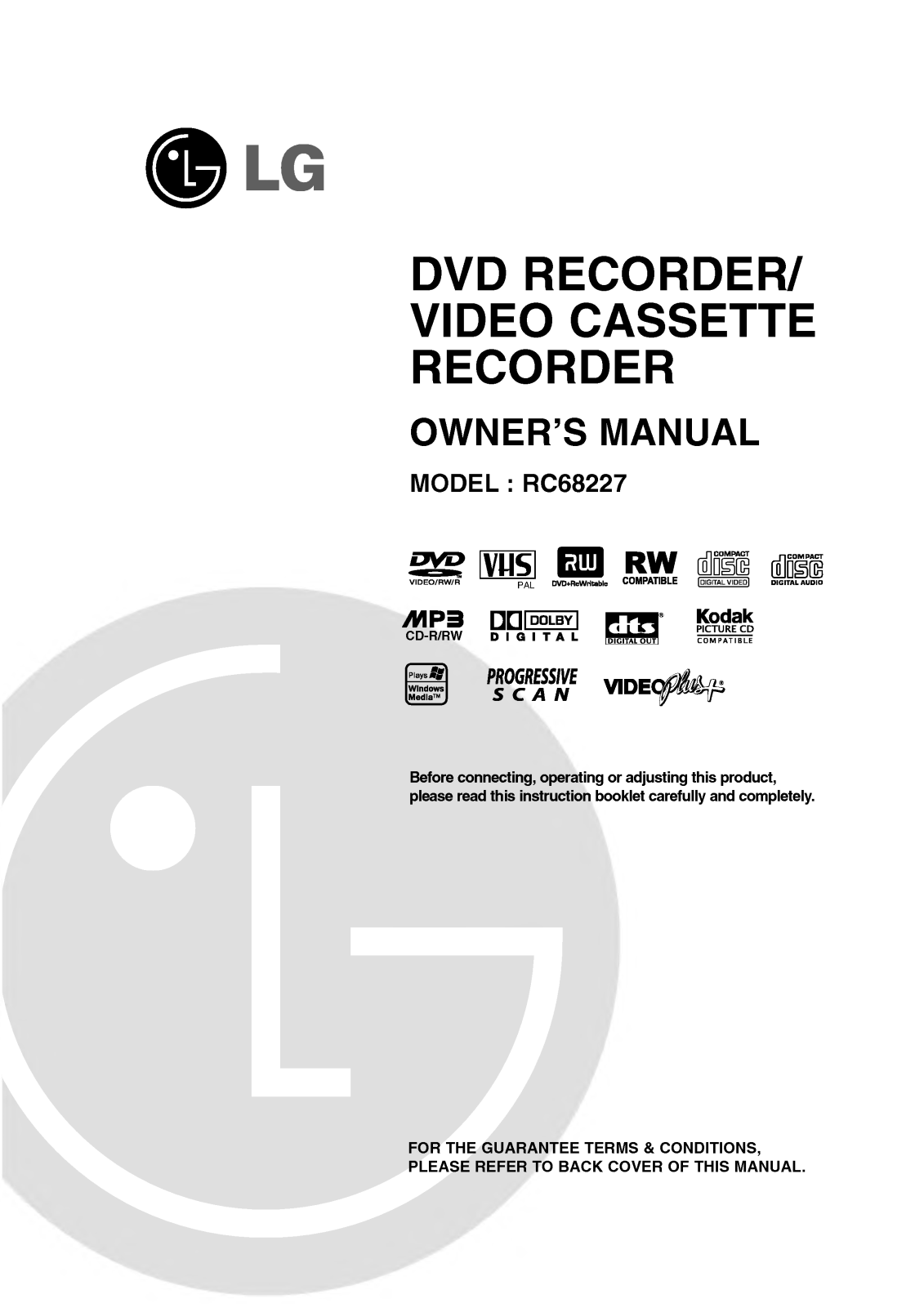 LG RC68227 User Manual