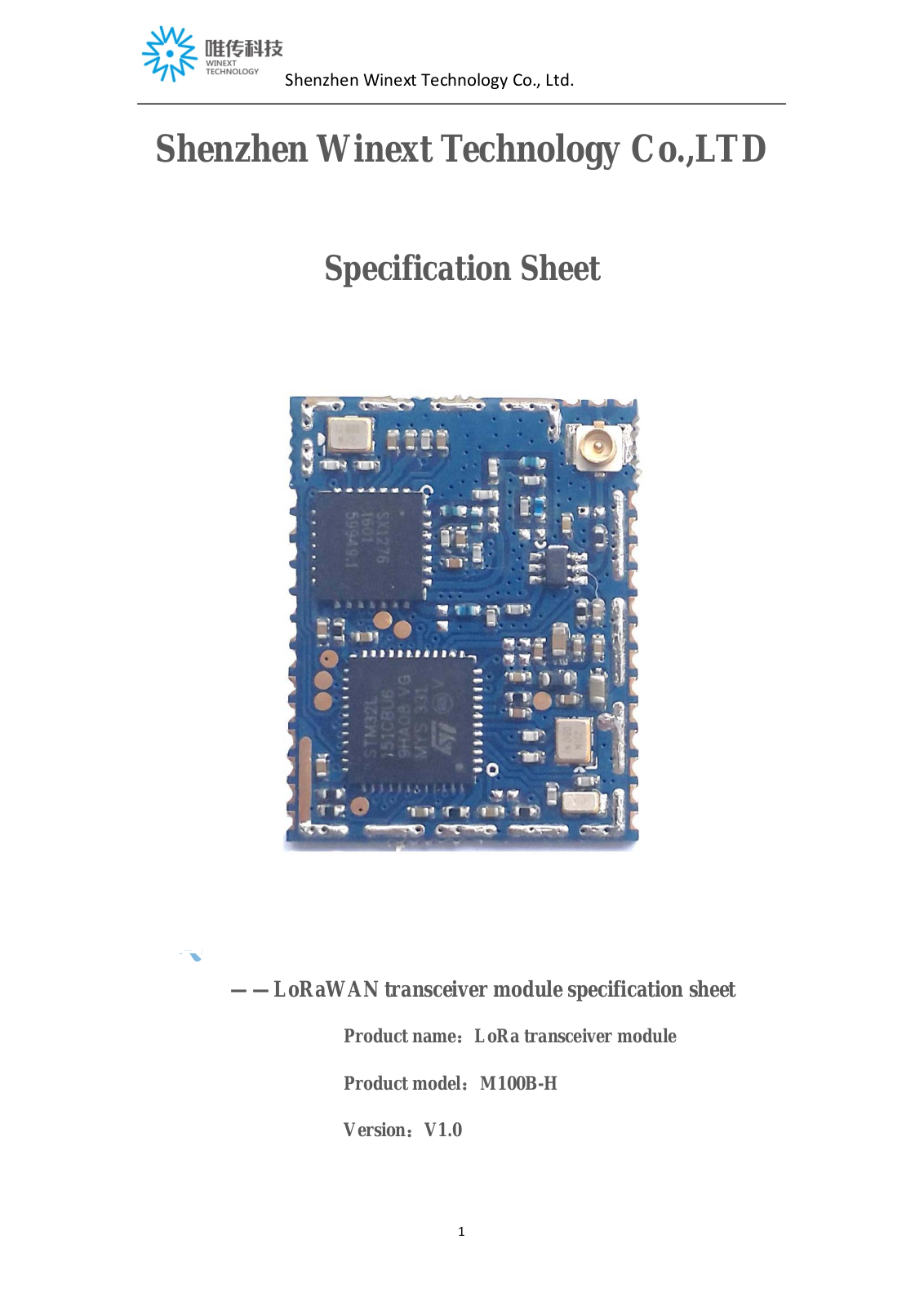 Winext Technology M100B H User Manual