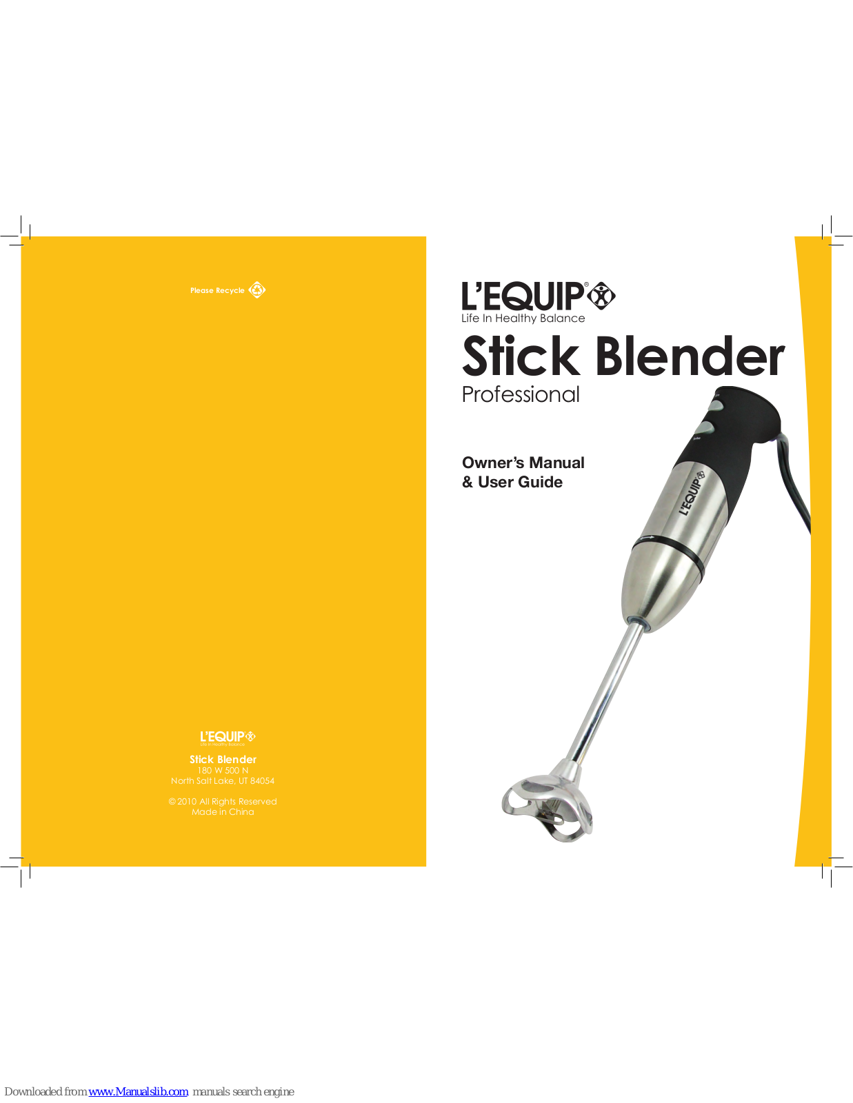 L'Equip Stick Blender User Manual