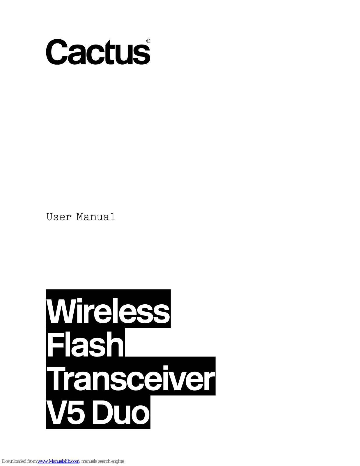 Cactus V5 Duo User Manual