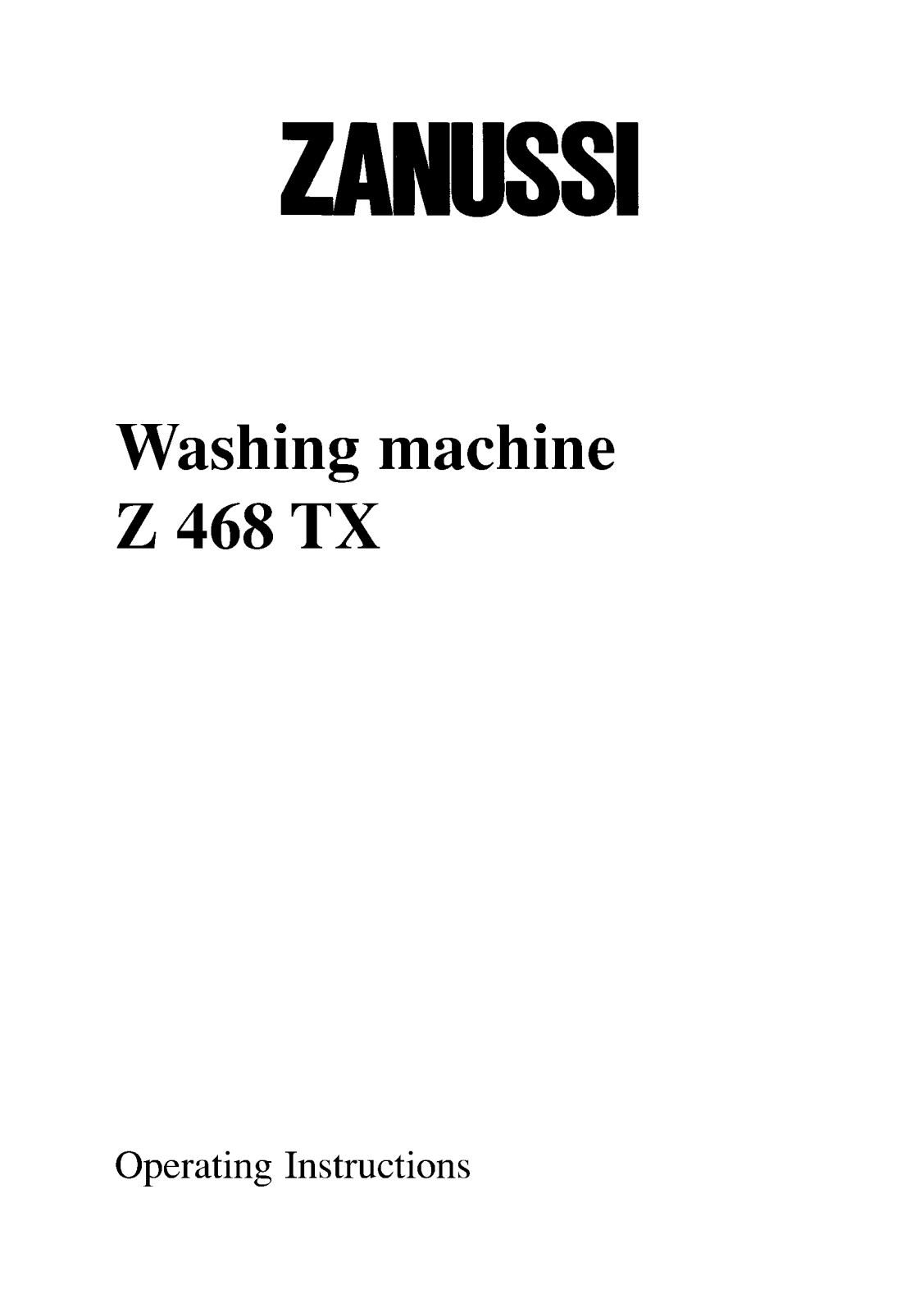 Zanussi Z468TX User Manual