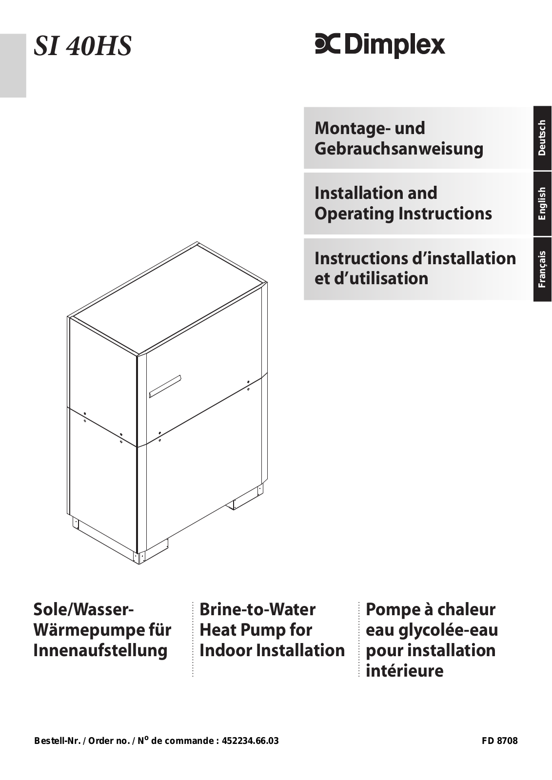 Dimplex SI 40HS Installation And Operating Instructions Manual