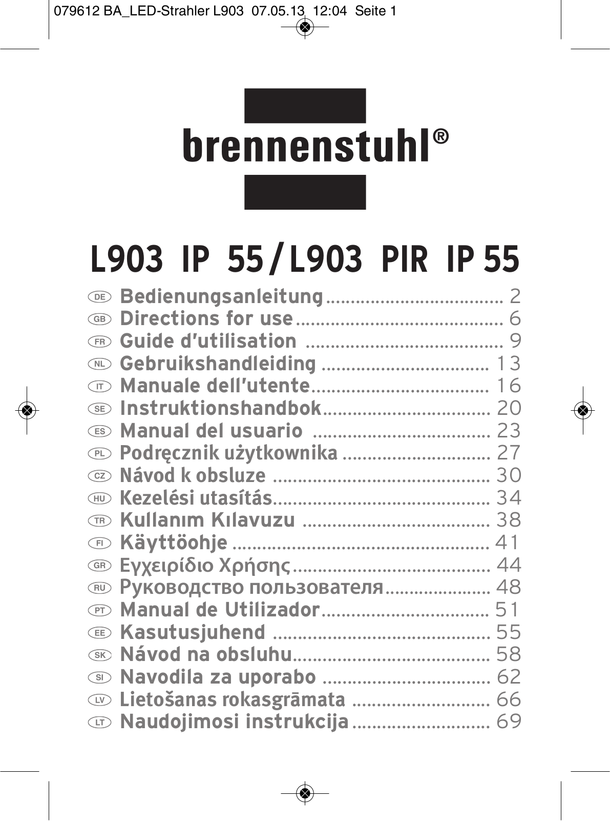 Brennenstuhl L CN 150 PIR User Manual