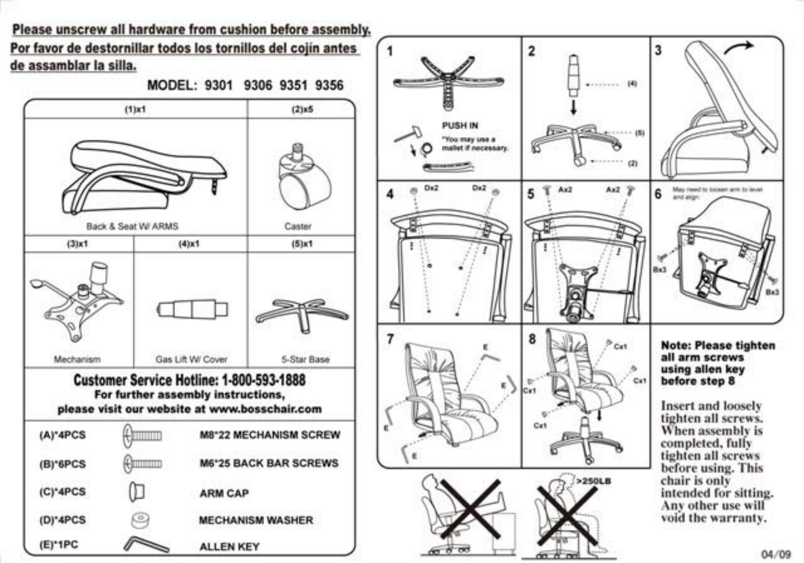 Boss B9302 Assembly Guide - ManualMachine.com
