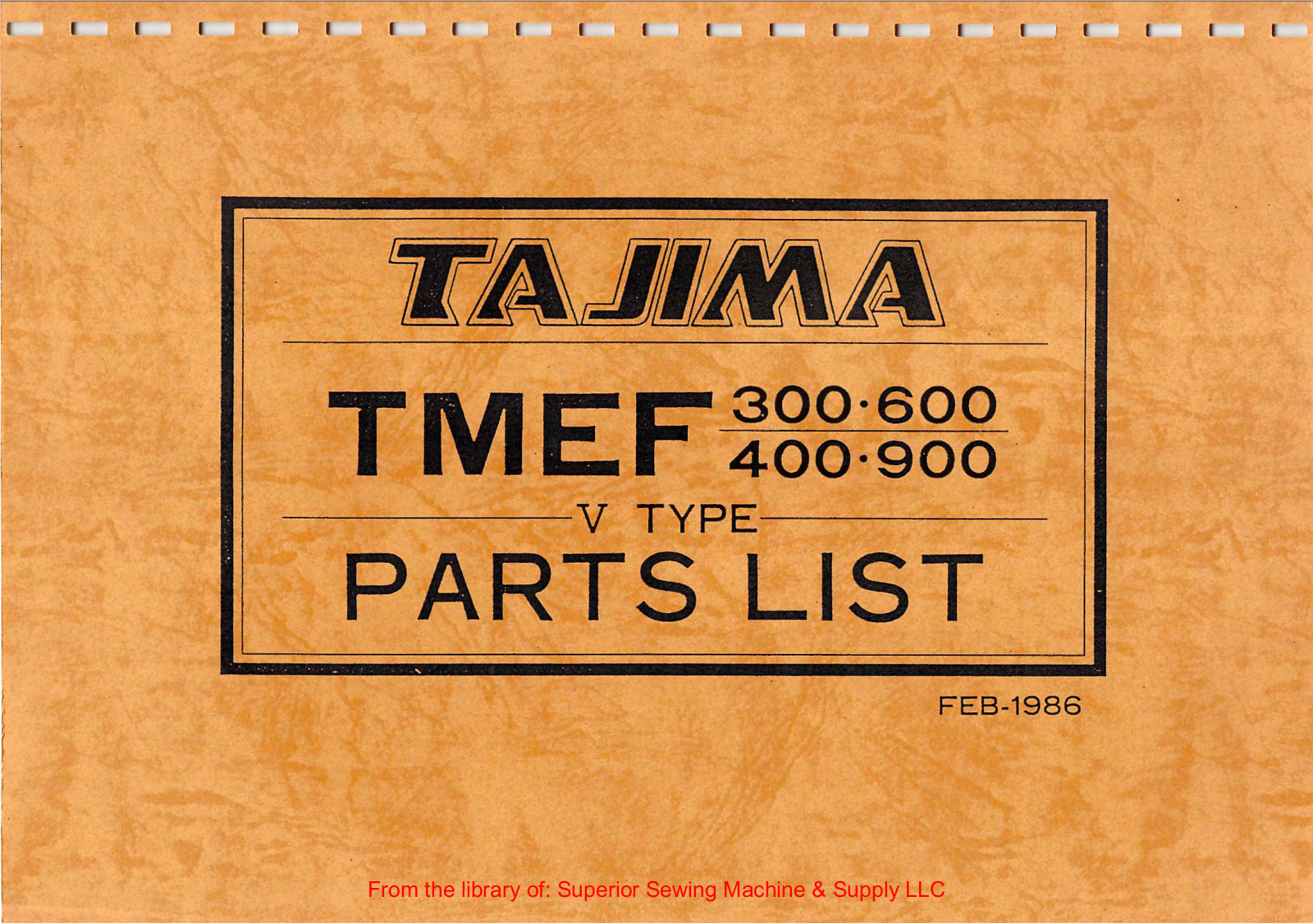 Tajima TMEF-300, TMEF-400, TMEF-600, TMEF-900 User Manual - ManualMachine.com