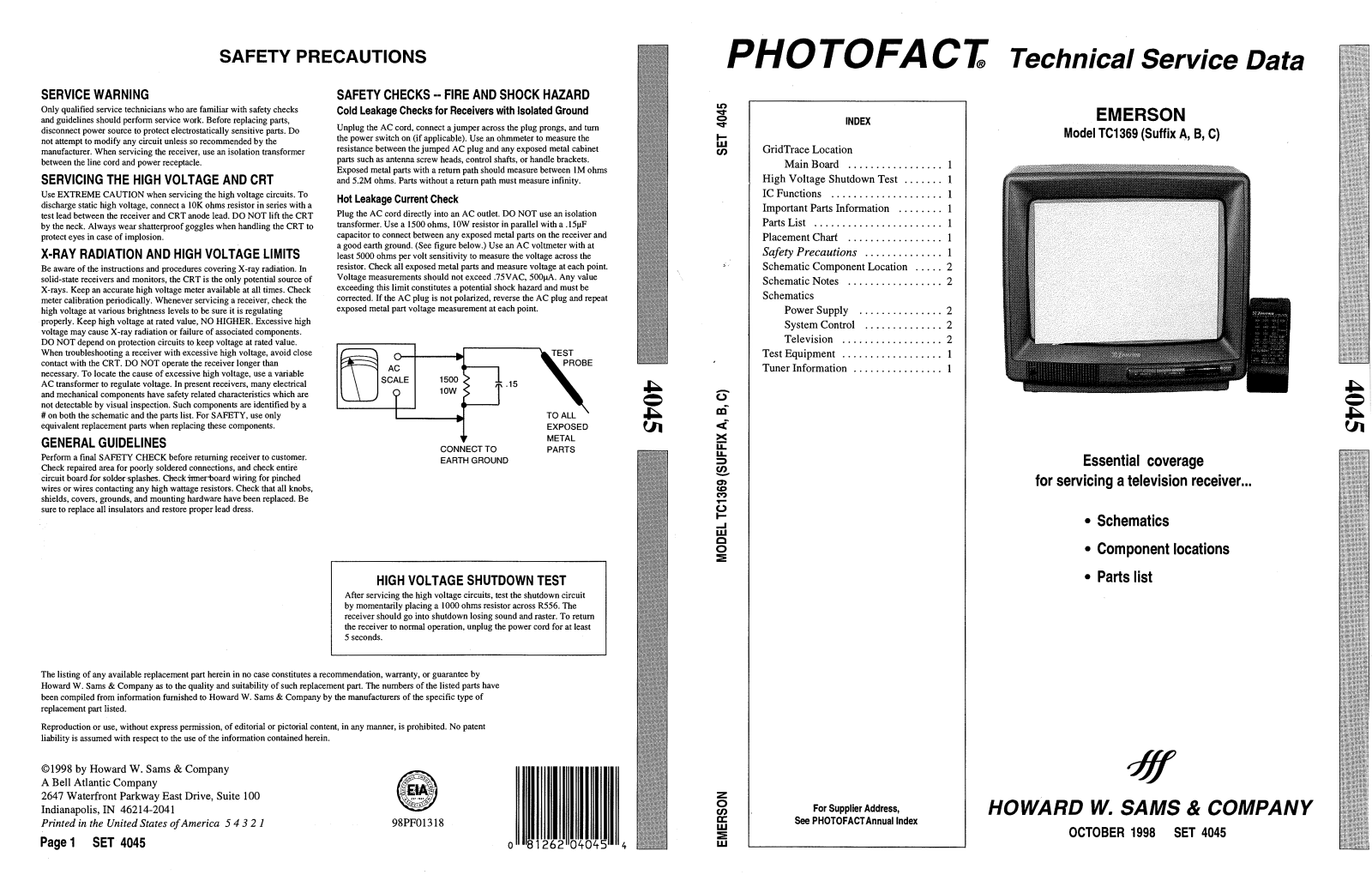 Emerson TC1369 Schematic