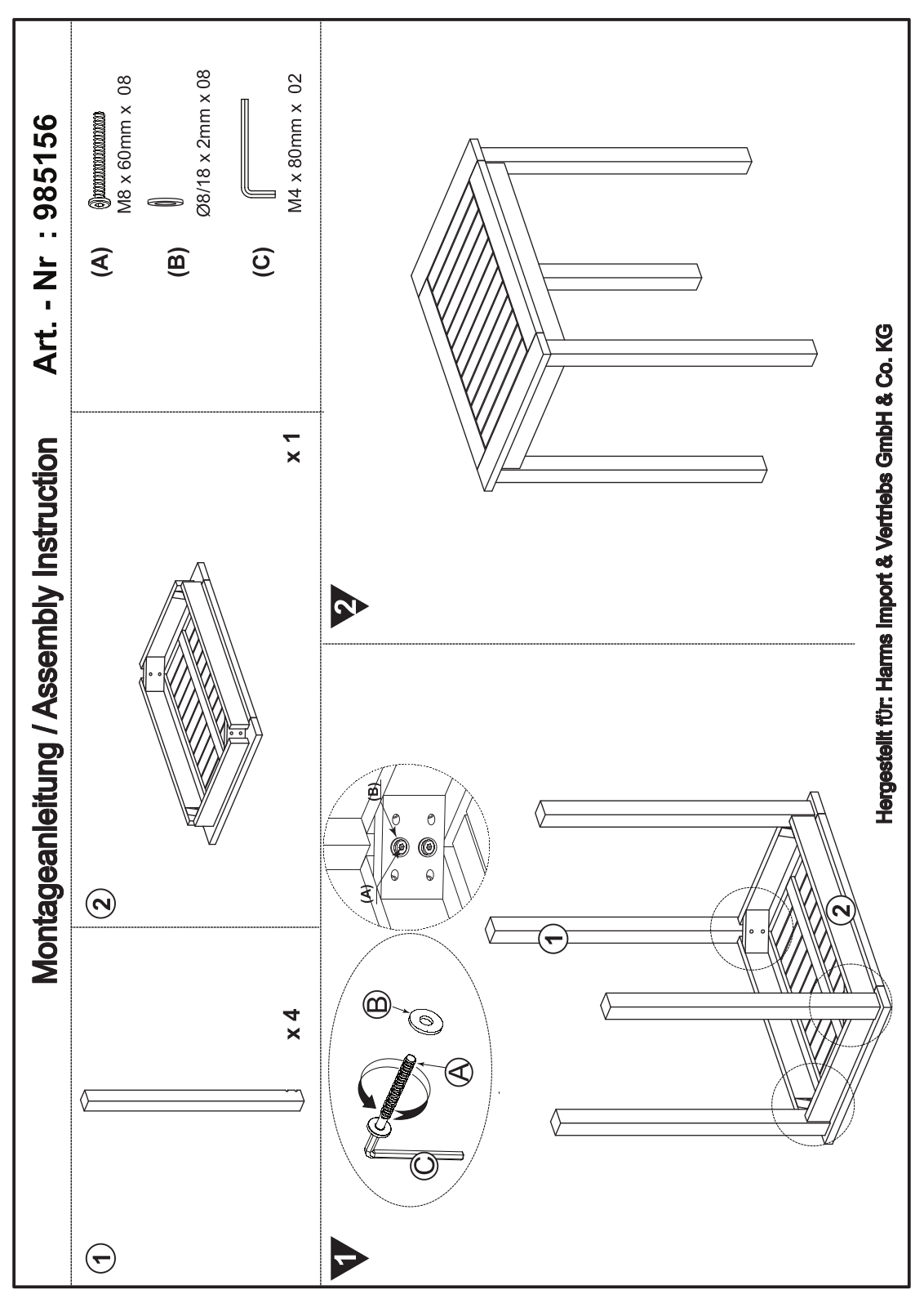 Garden Pleasure Pittsburgh Assembly instructions