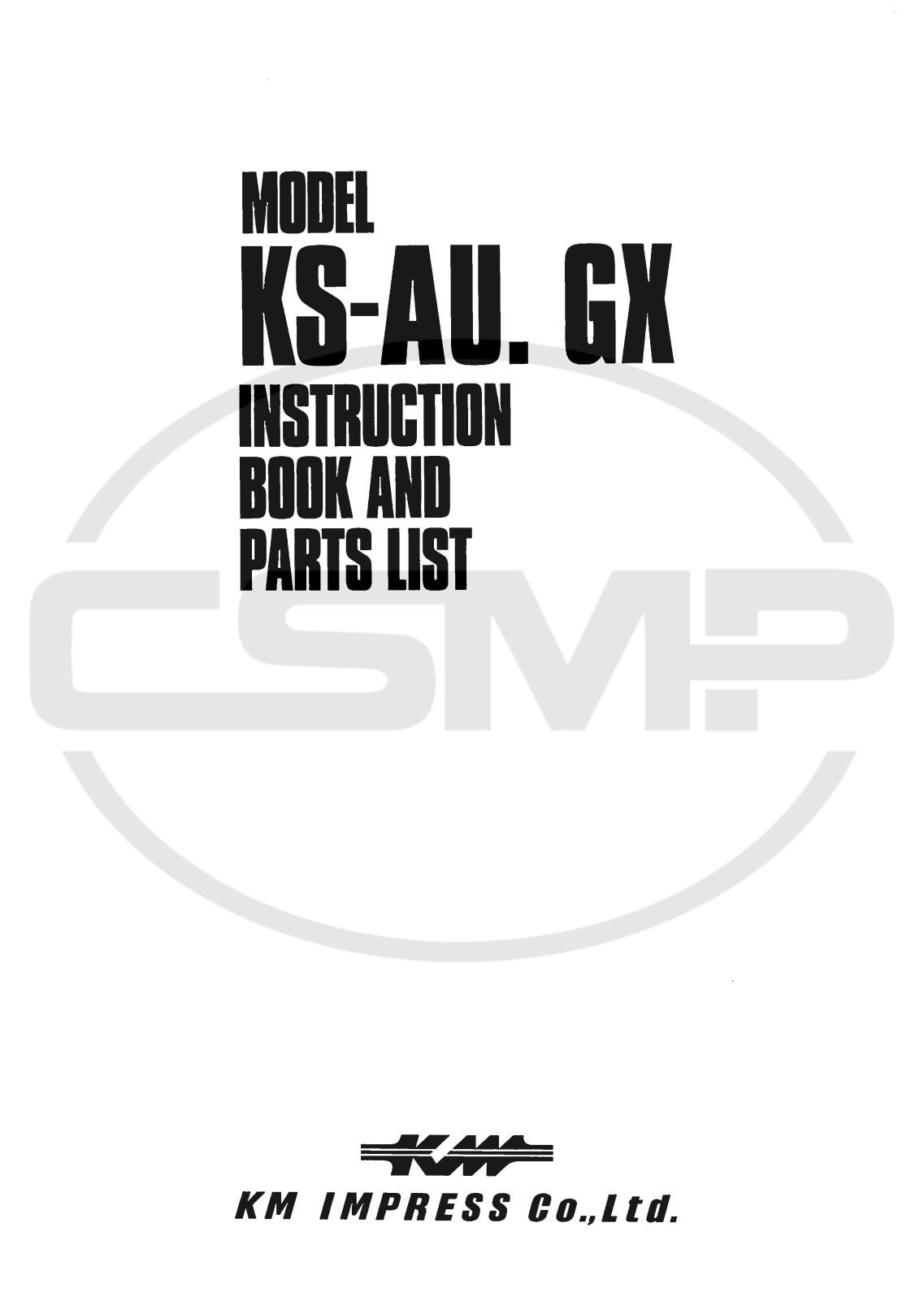 KM KS-AU_GX Parts Book