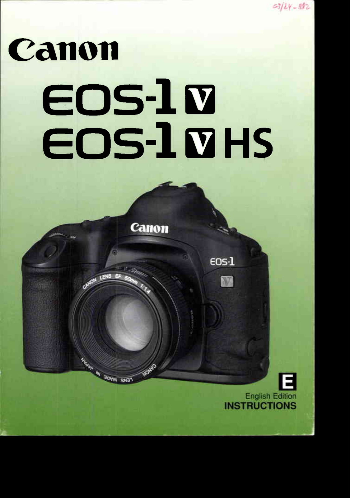 Canon 1V-HS, EOS 1V User Manual