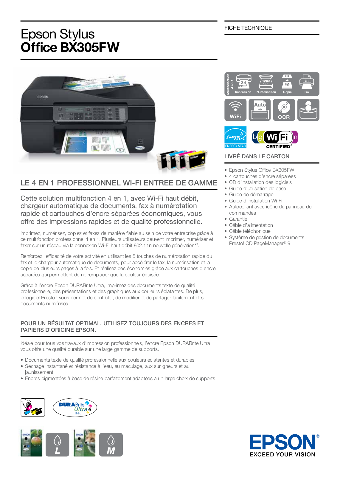 EPSON BX305FW PLUS User Manual