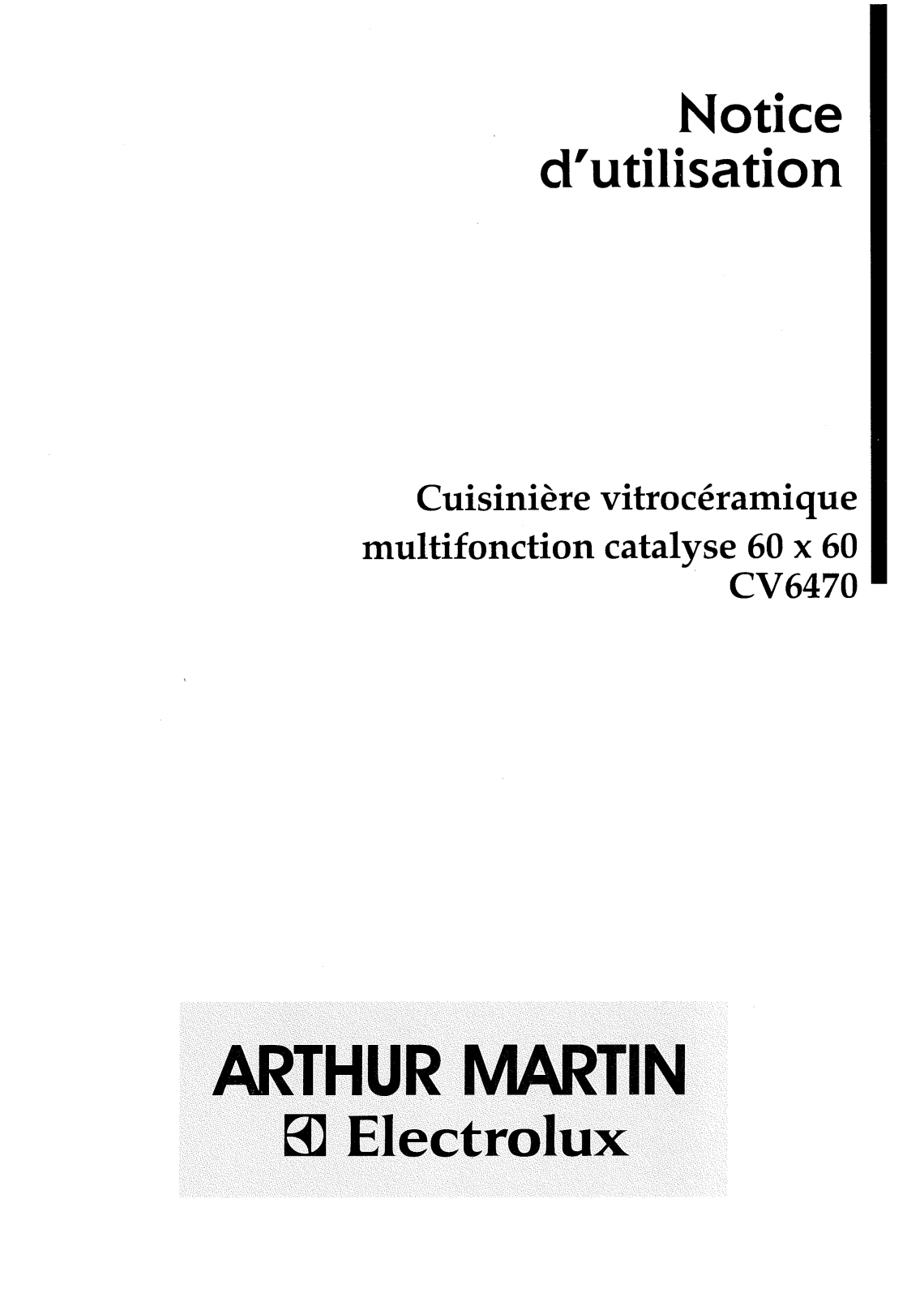 Arthur martin CV6470 User Manual