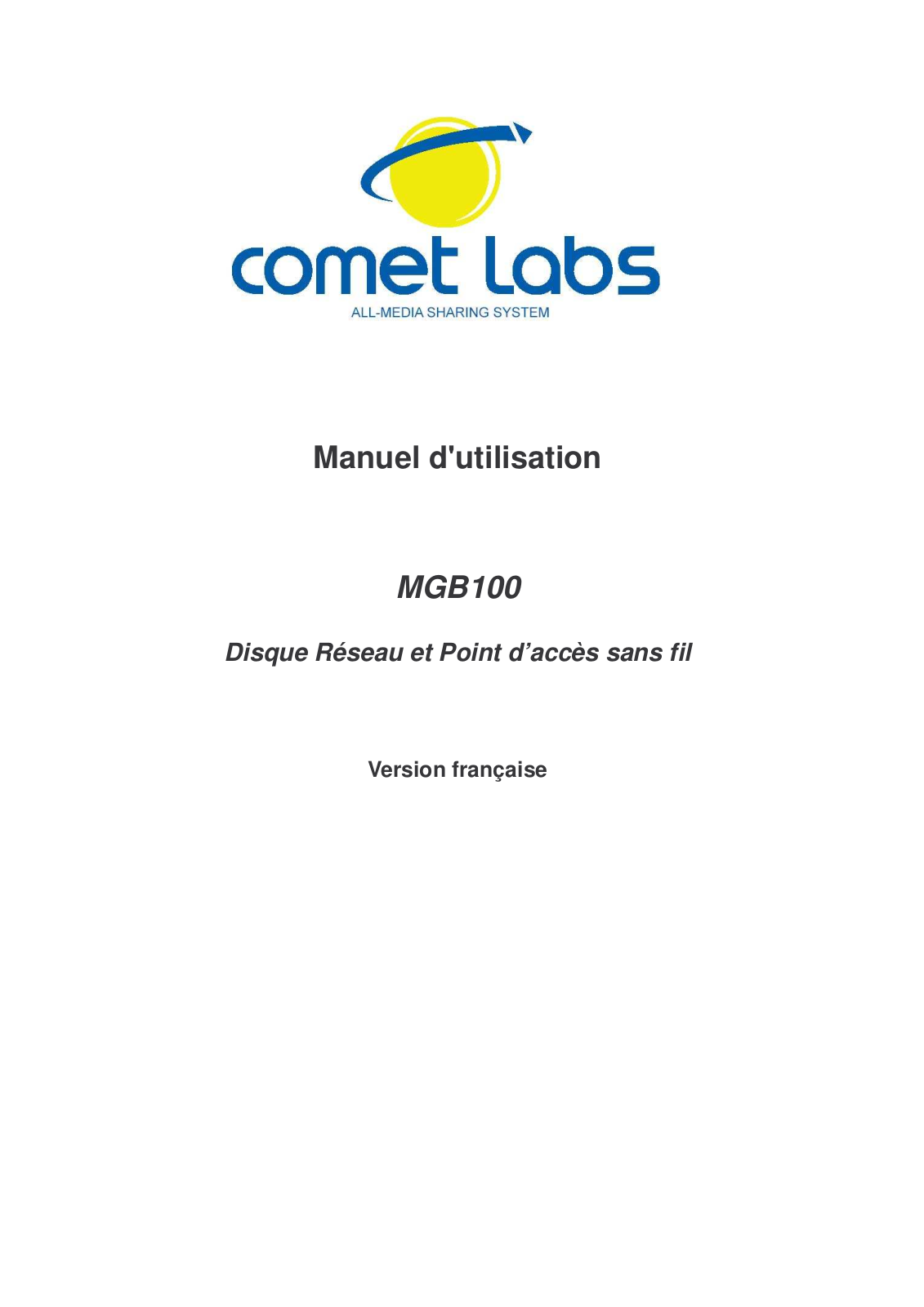 COMET LABS MGB100 User Manual