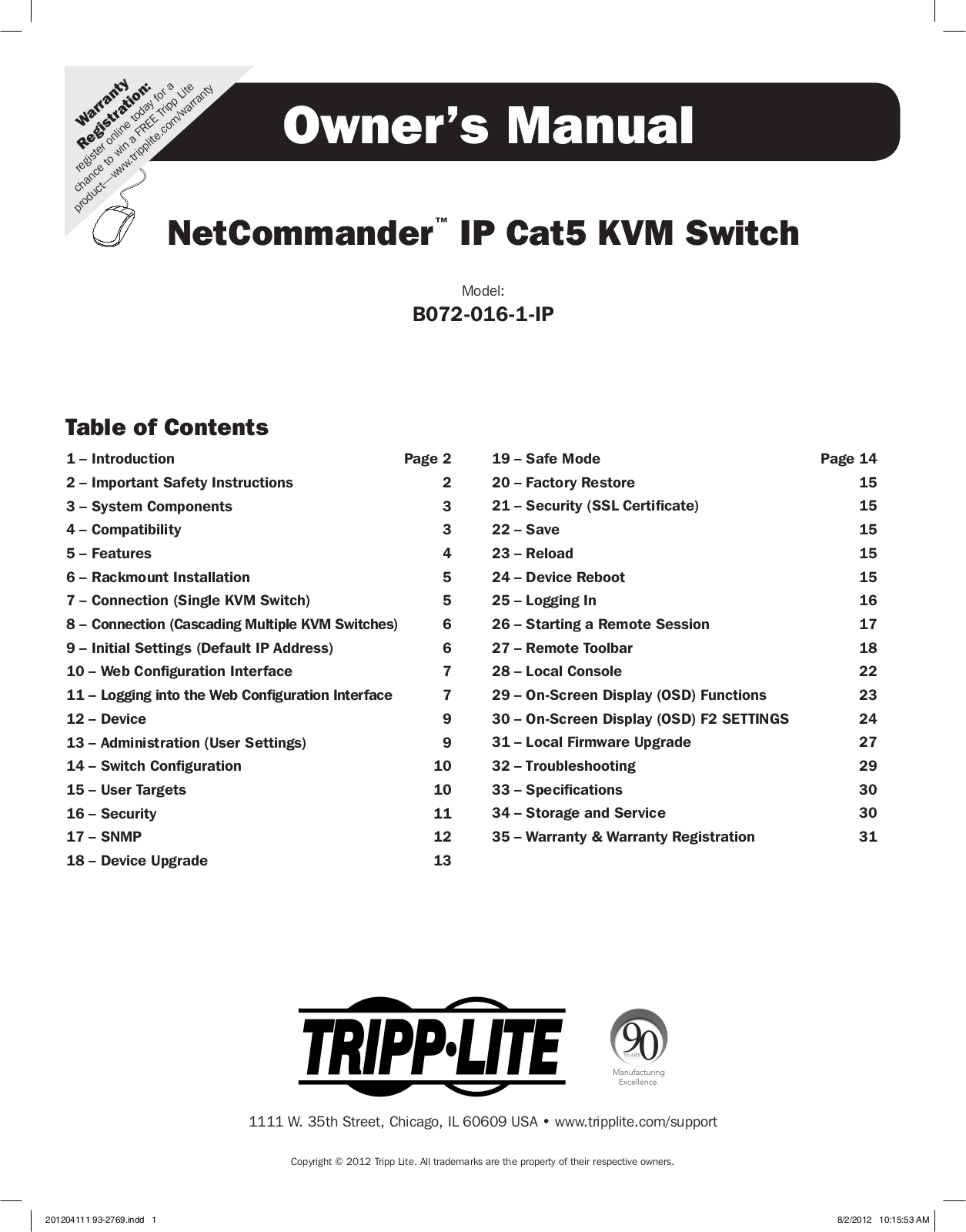 Tripp Lite B072-016-1-IP User Manual