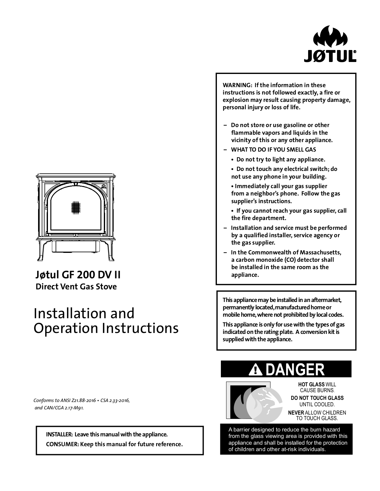 Jotul GF 200 User Manual