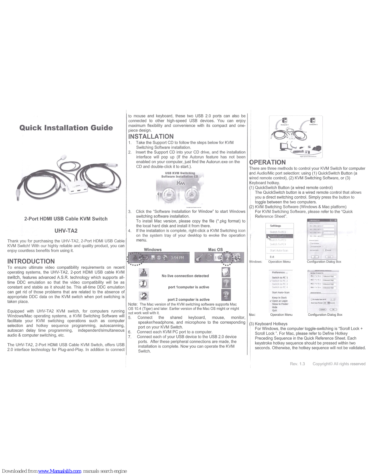 Cablematic UHV-TA2 Quick Installation Manual - ManualMachine.com