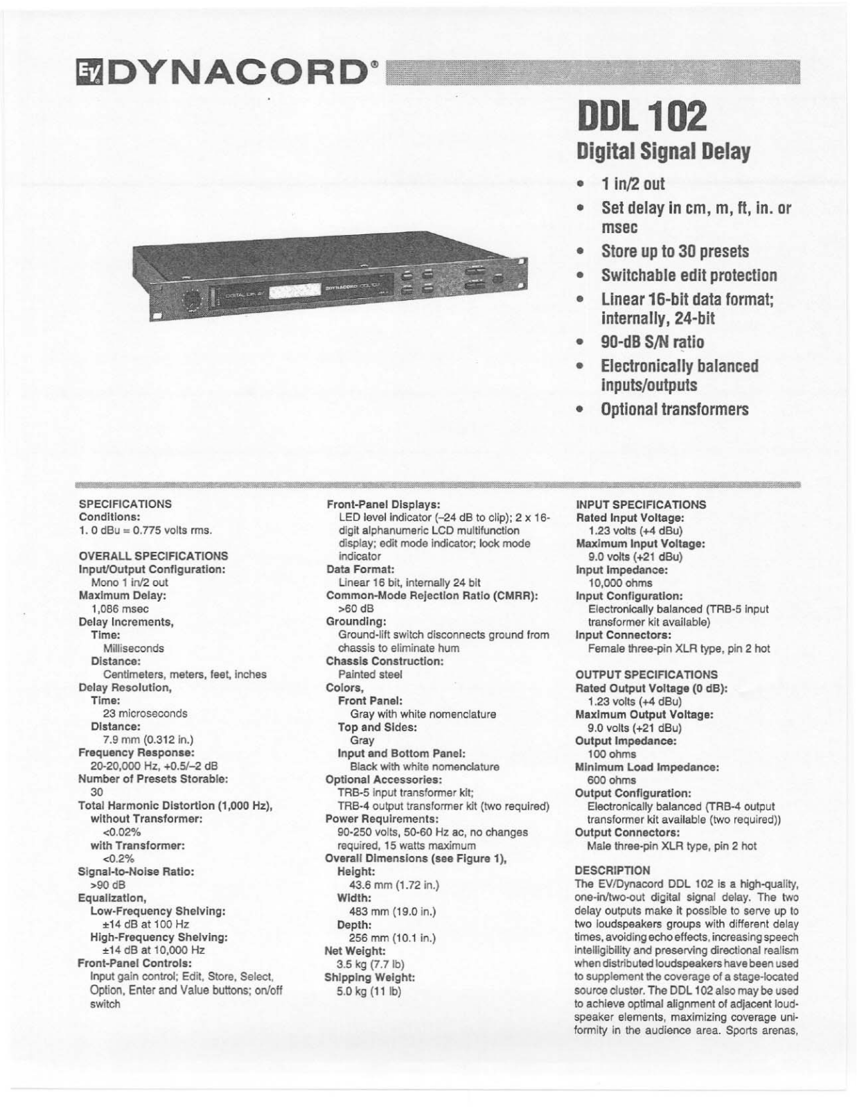 Dynacord DDL-102 Brochure