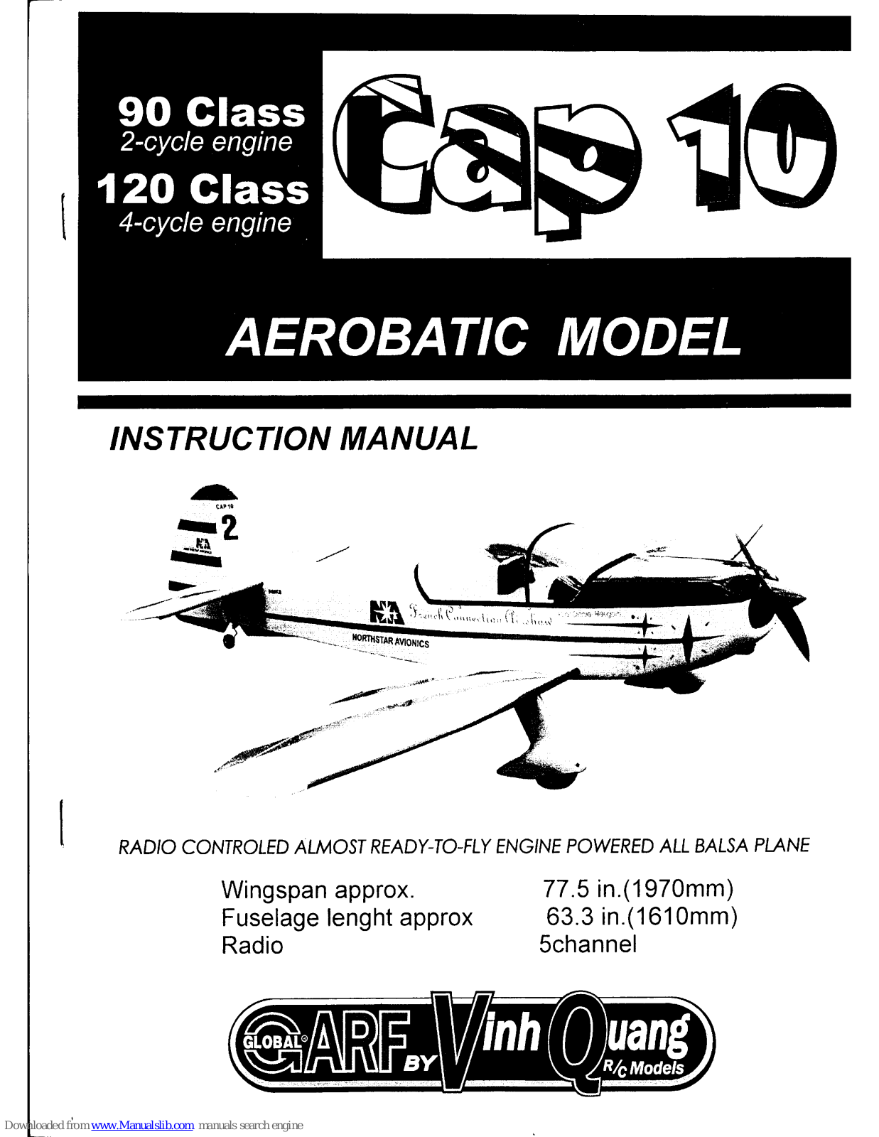 Vinh Quang Cap 10 90 Class, Cap 10 120 Class Instruction Manual