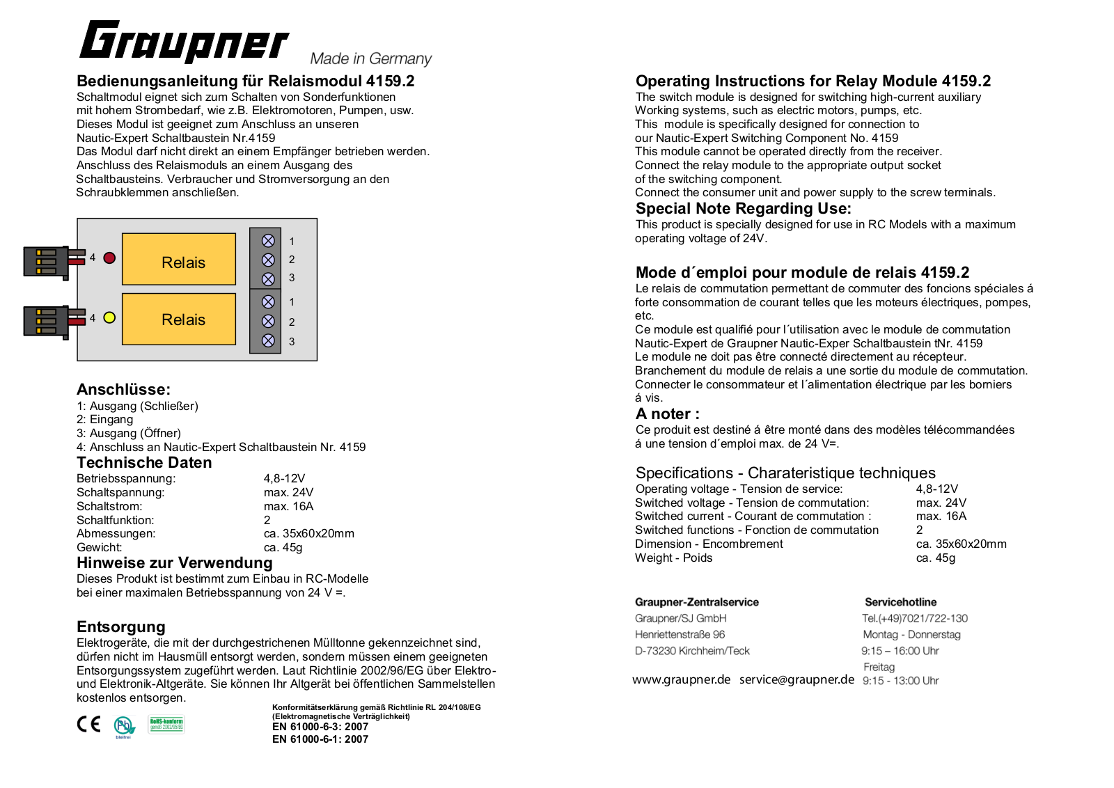 Graupner 4159.2 User Manual