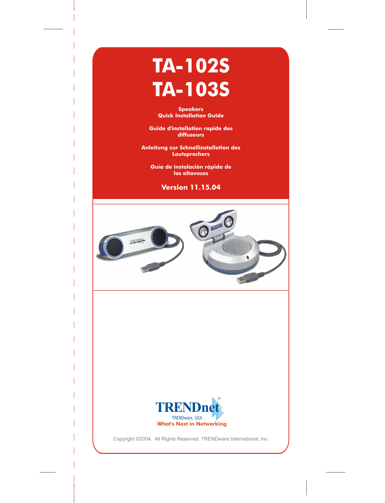 Trendnet TA-102S, TA-103S QUICK INSTALLATION GUIDE