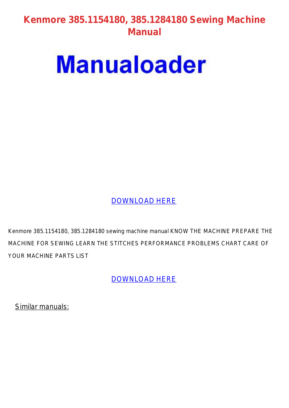 Kenmore 385.115418 User Manual