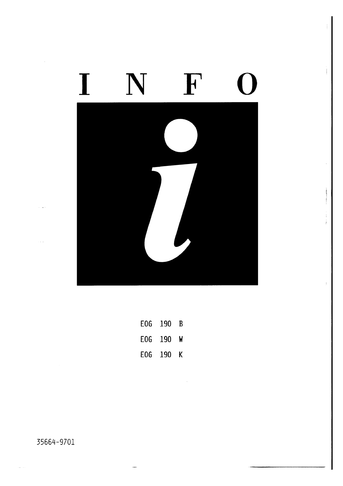 electrolux EOG190W, EOG190K, EOG190B User Manual