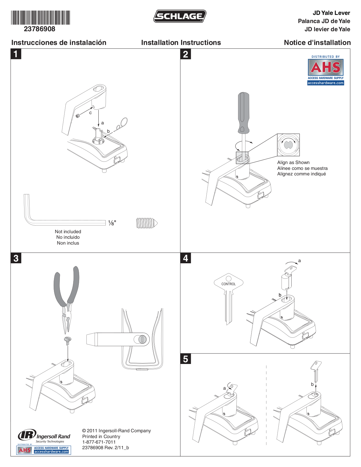 Schlage JD Yale Lever Installation Instructions