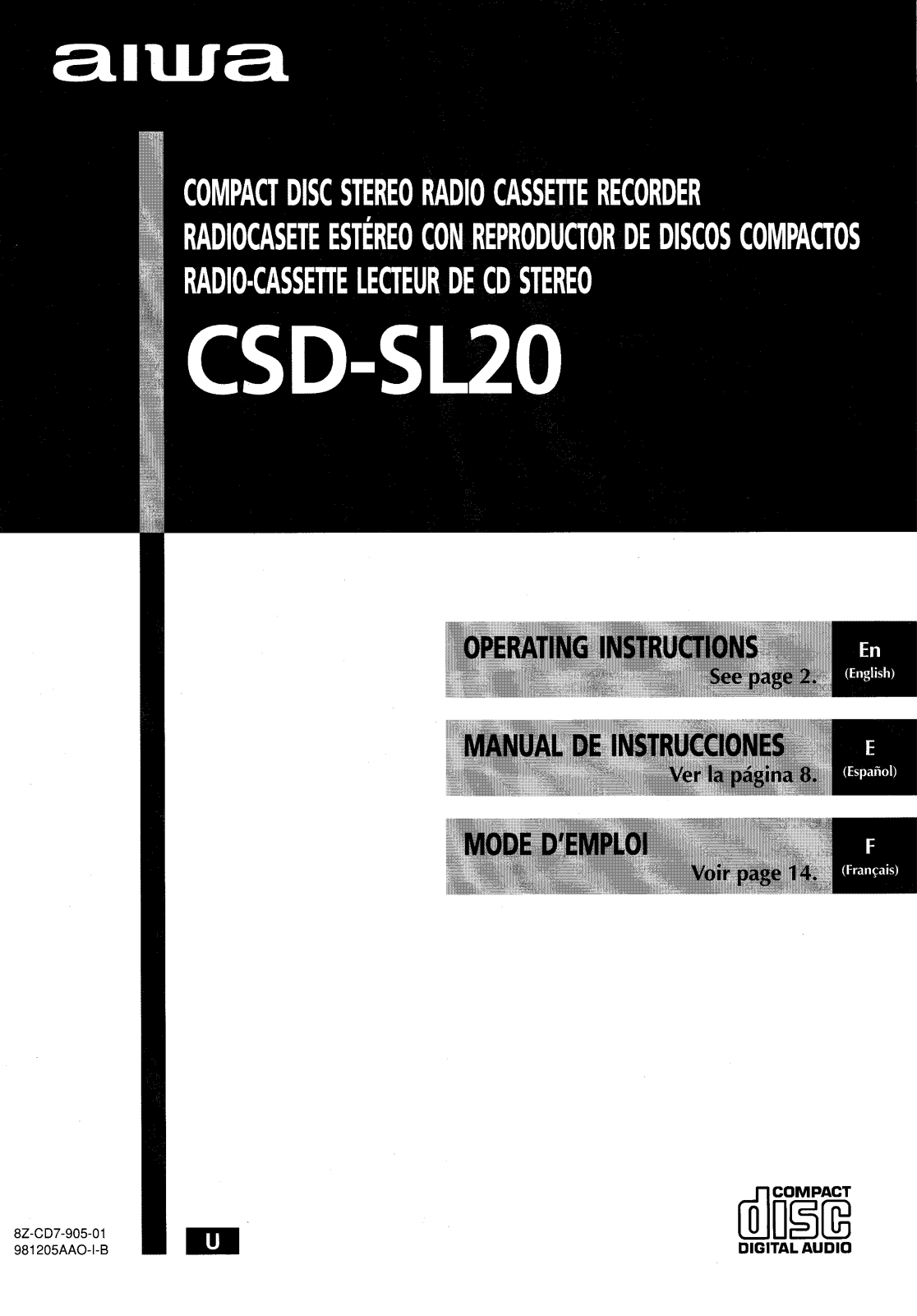 Sony CSDSL20 Operating Manual