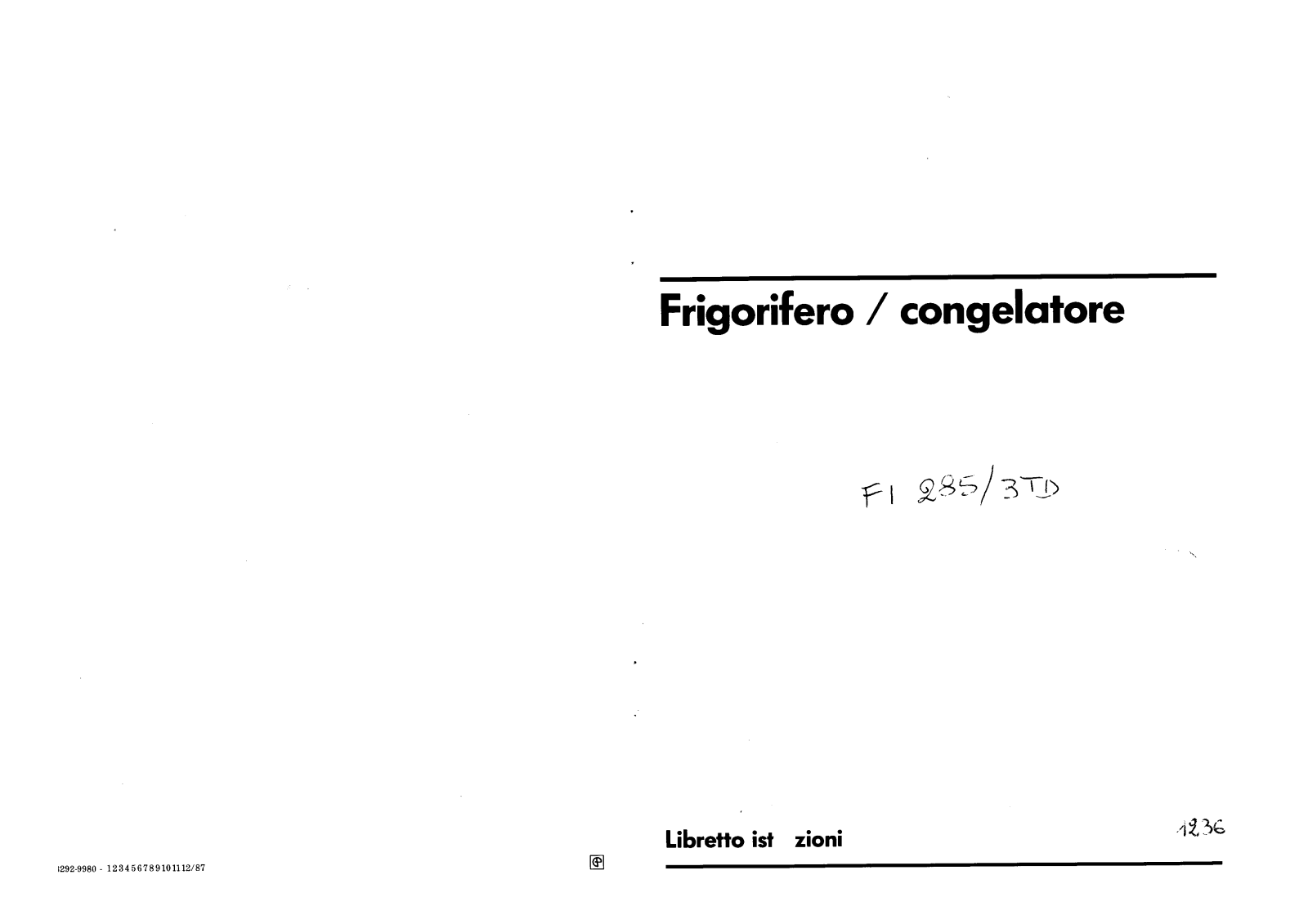 Rex FI285/3TD User Manual