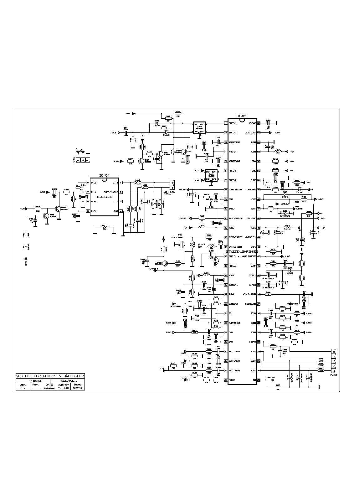 VESTEL 11AK36 Schematics video audio