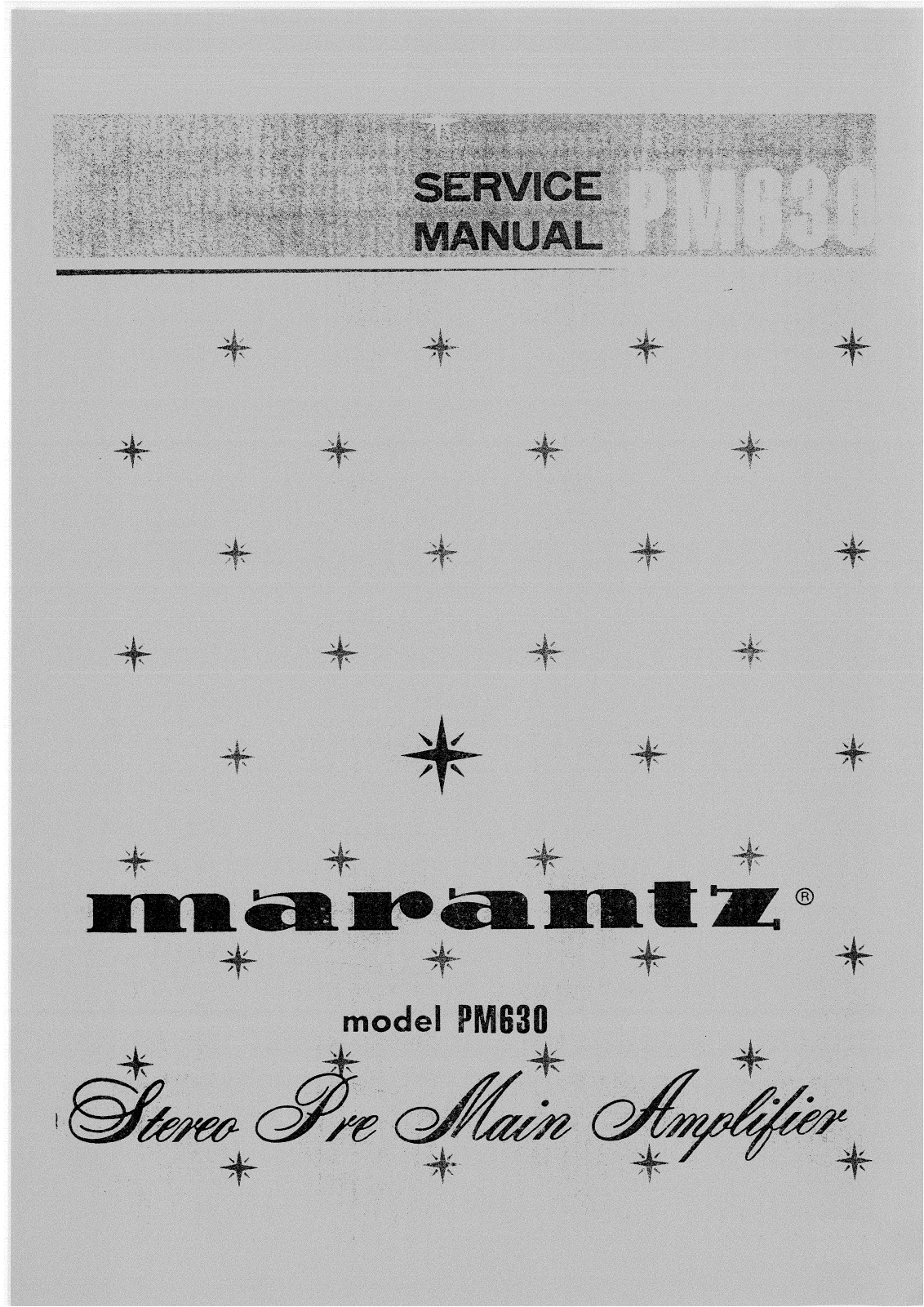 Marantz PM-630 Service Manual